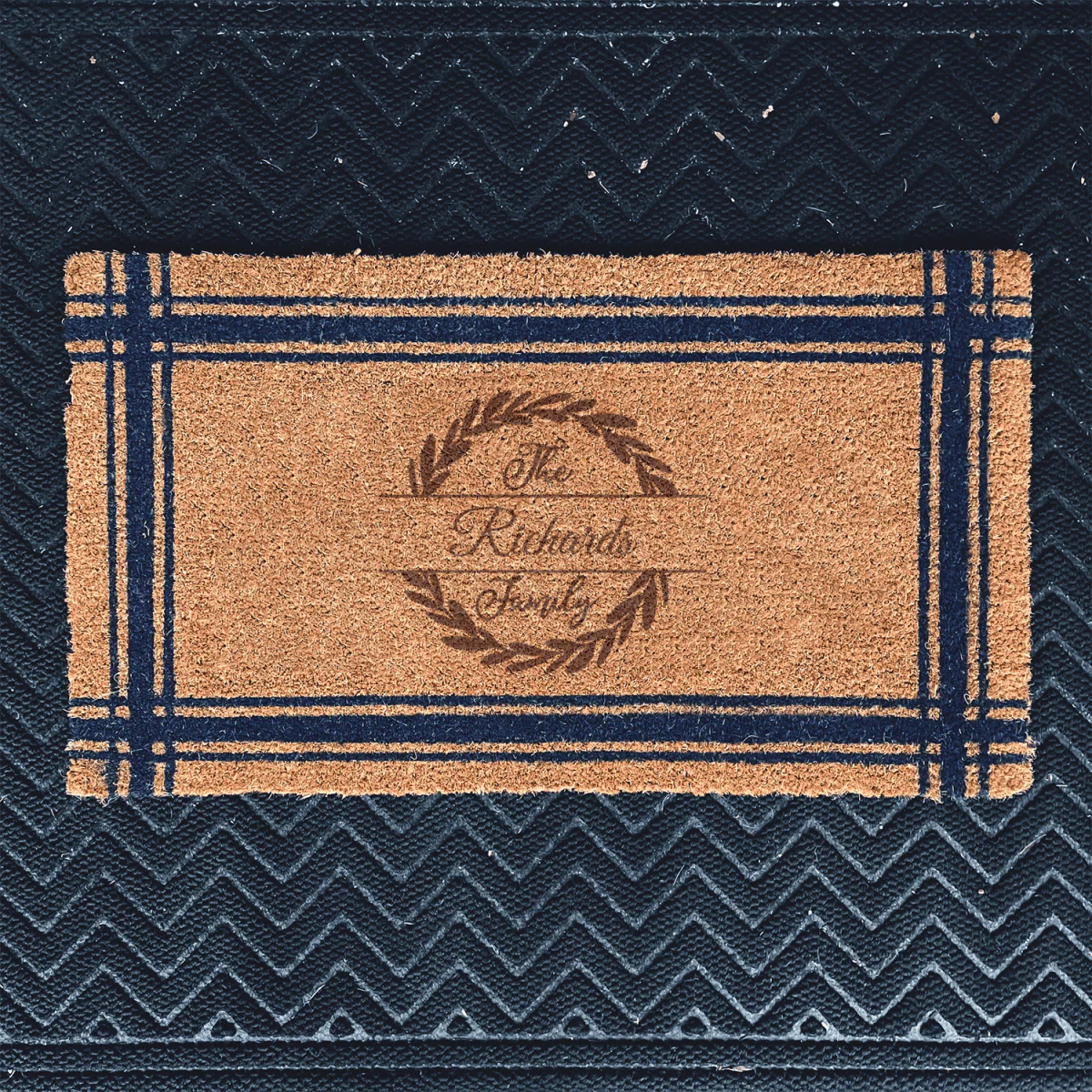 Family Monogram Wreath Engraved Door Mat - Image 10