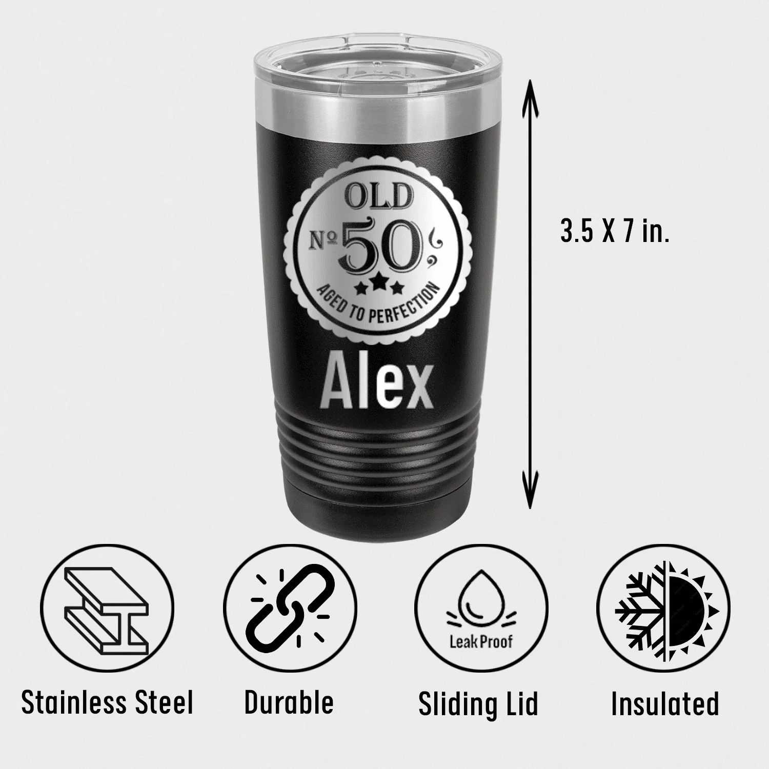 Fifty Aged To Perfection Tumbler - Image 3