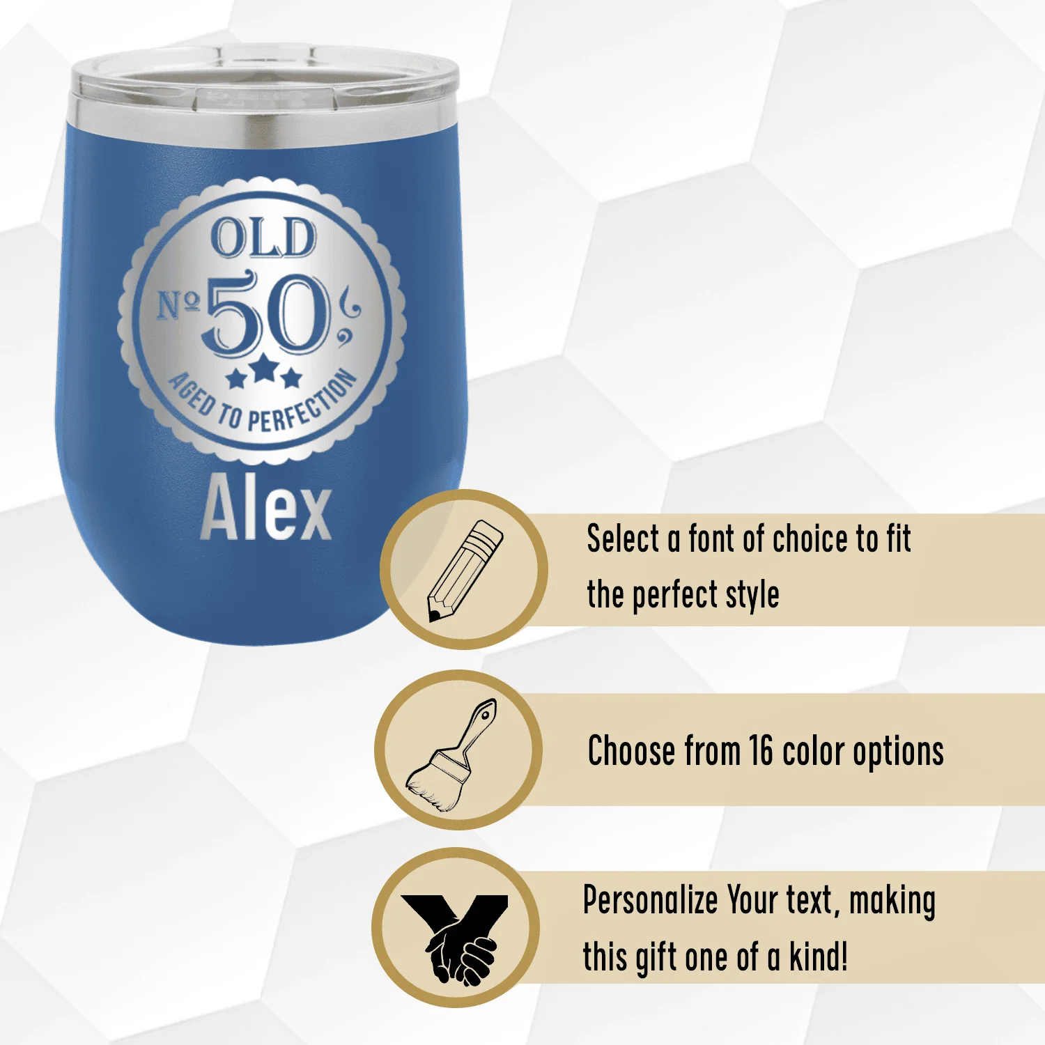 Fifty Aged To Perfection Wine Tumbler - Image 3