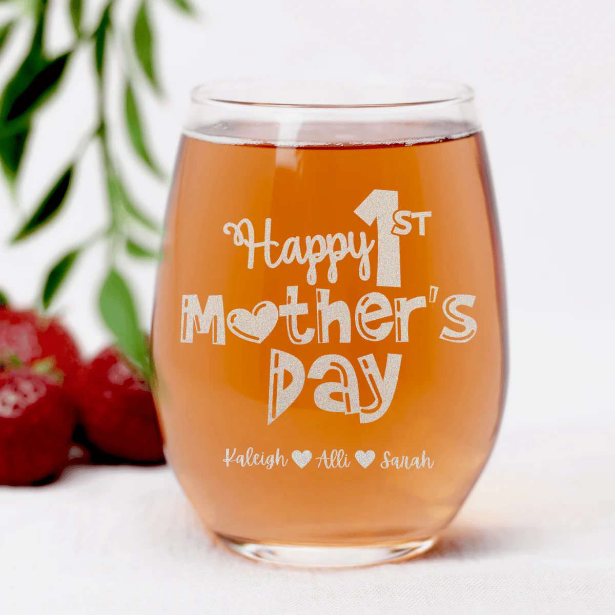 First Mothers Day Stemless Wine Glass - Image 7