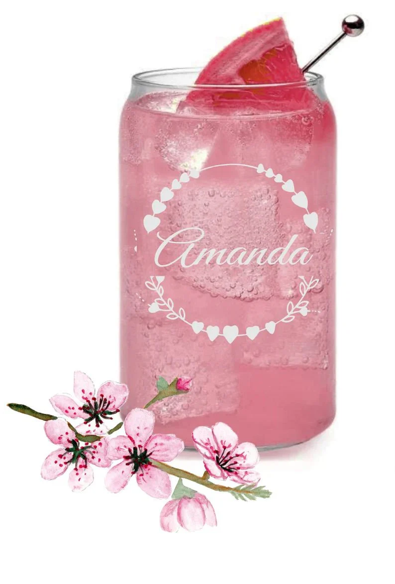 Floral Custom Beer Can Glass - Image 3