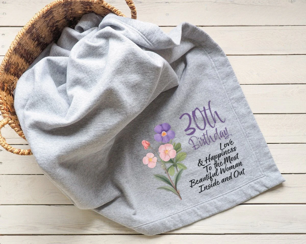 Blossoms Custom Age Birthday Blanket - Image 4