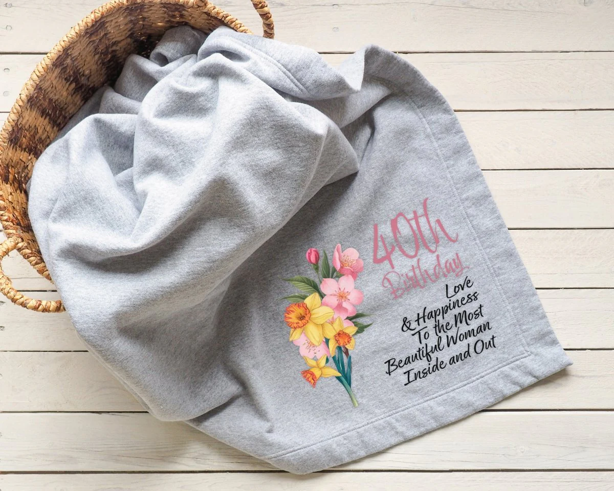 Blossoms Custom Age Birthday Blanket - Image 5