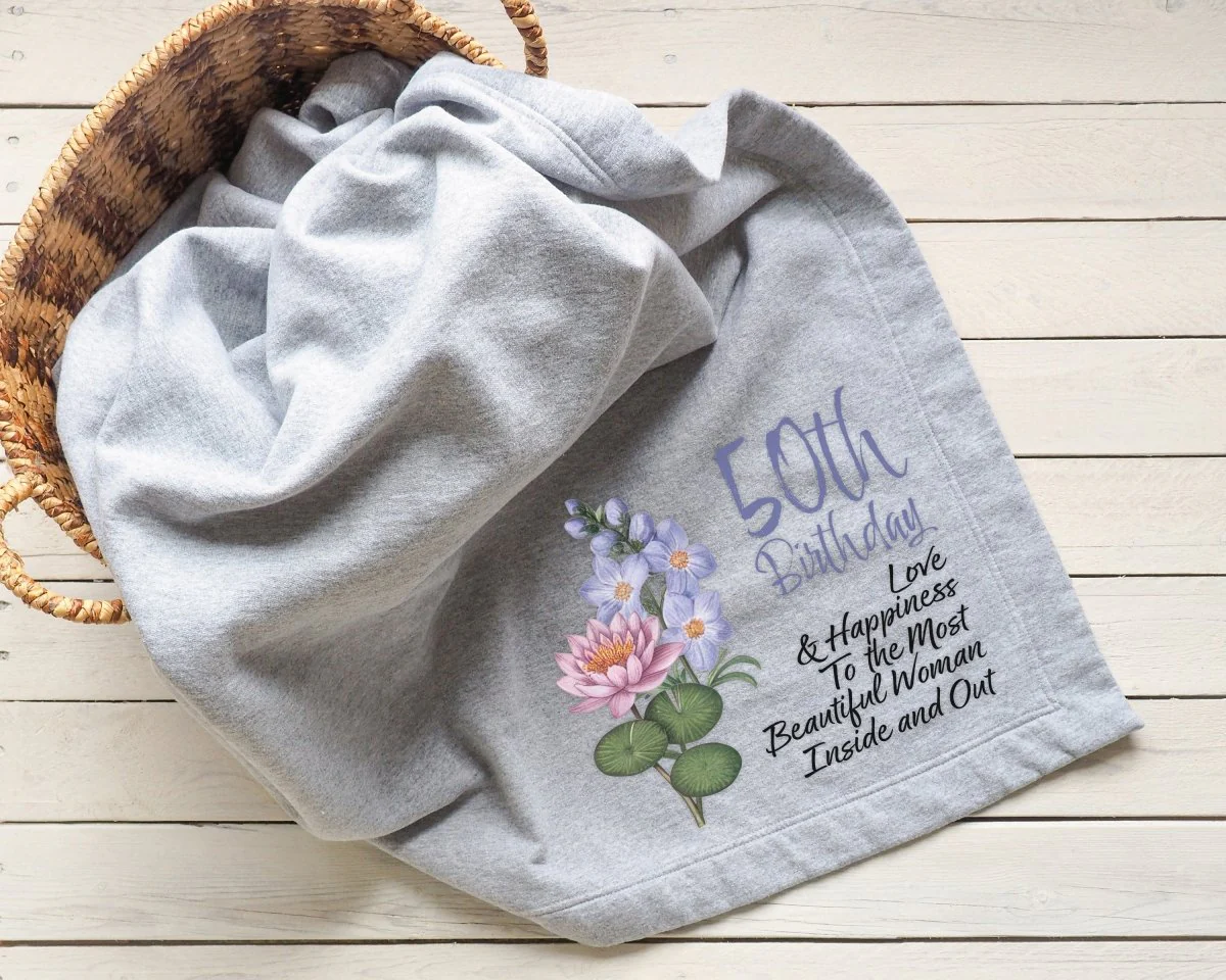 Blossoms Custom Age Birthday Blanket - Image 6