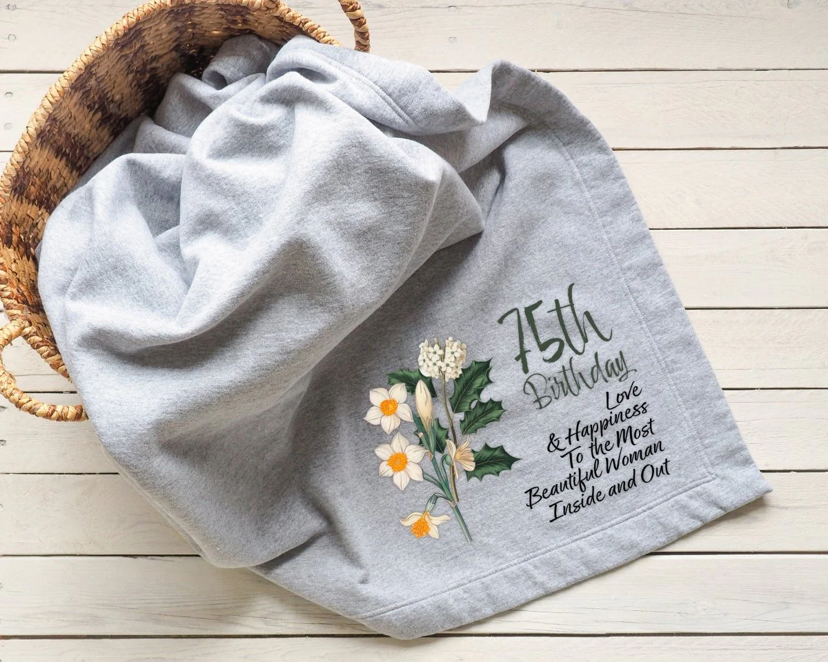 Blossoms Custom Age Birthday Blanket - Image 9