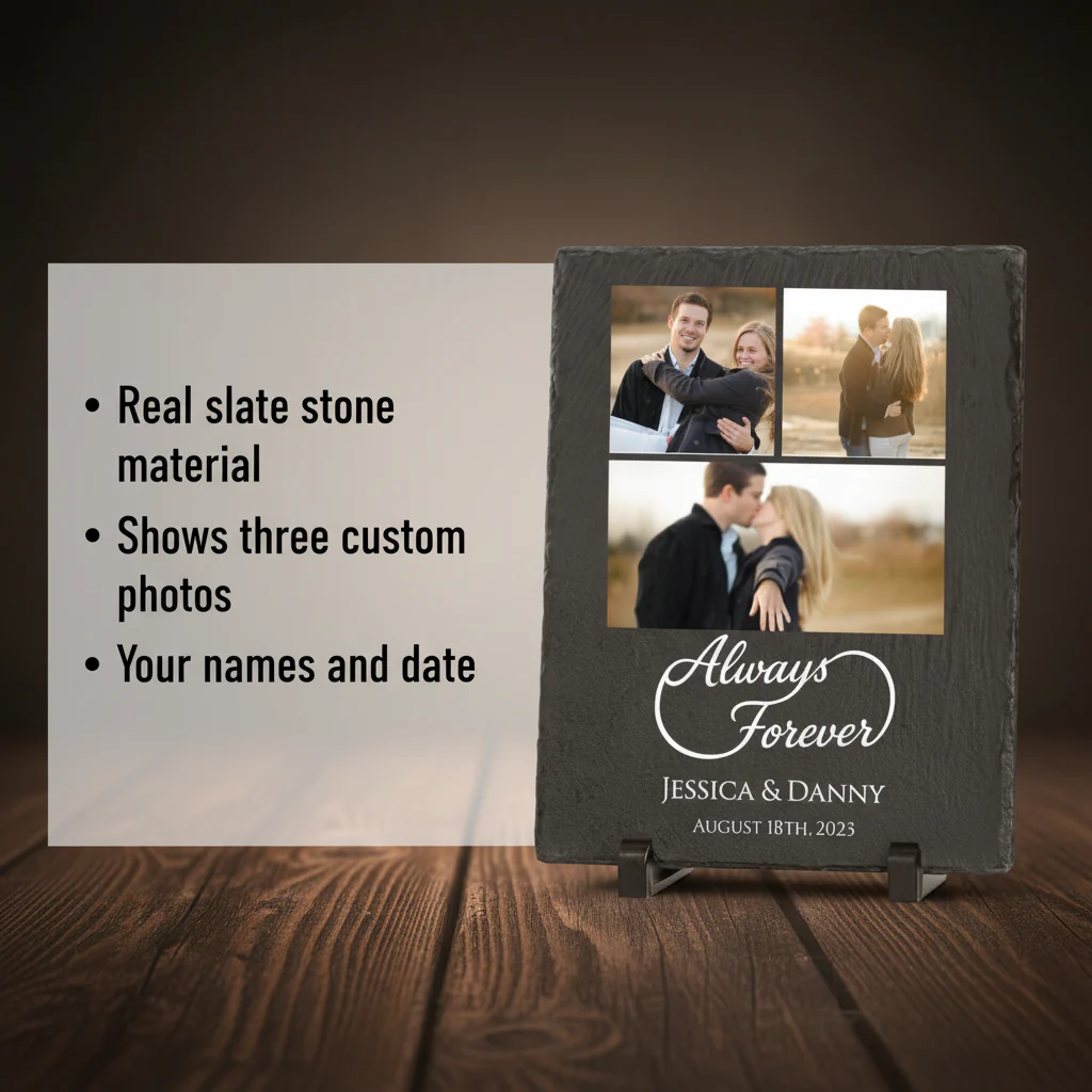 Forever & Always Custom Photo Slate Plaque - Image 3