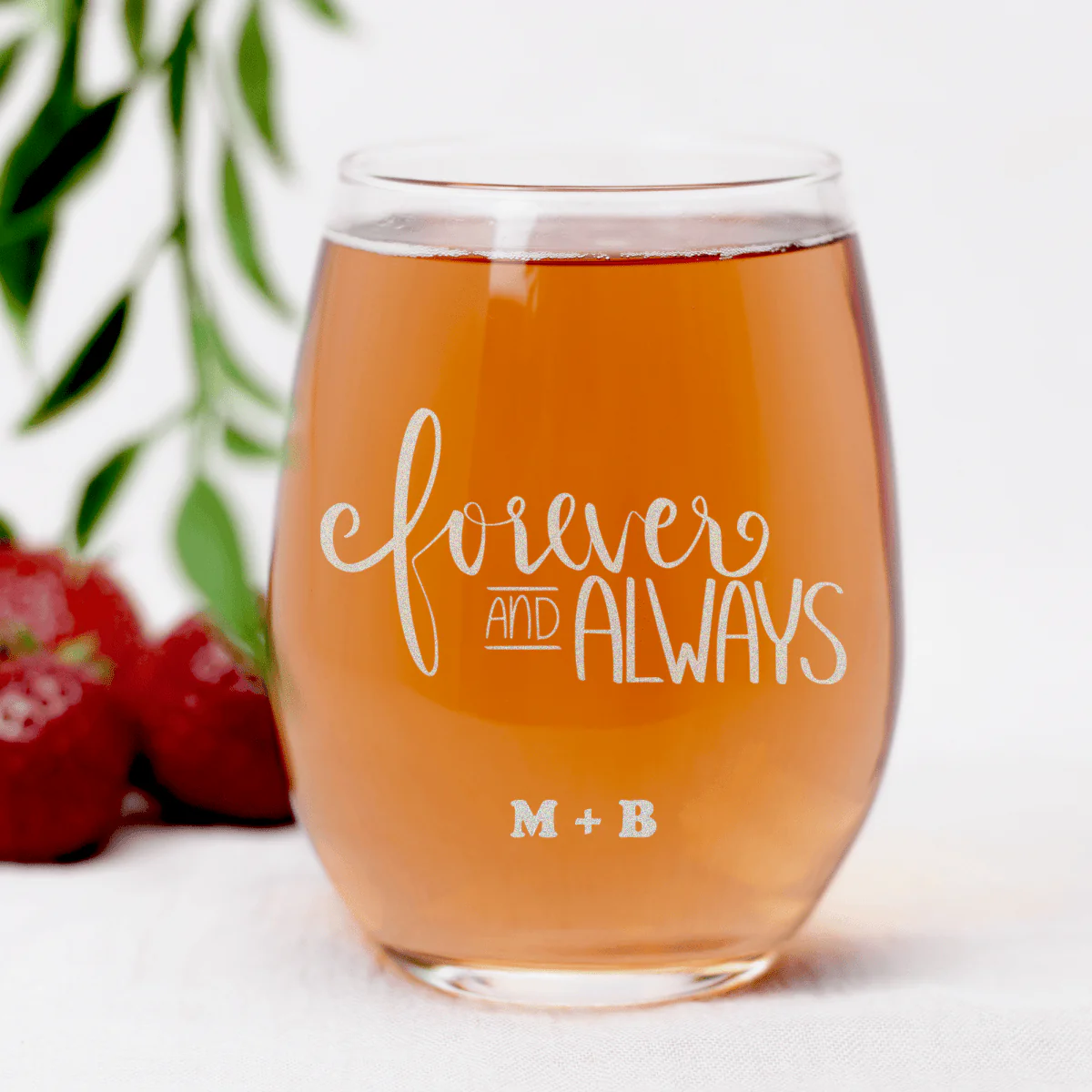 Forever And Always Stemless Wine Glass - Image 3