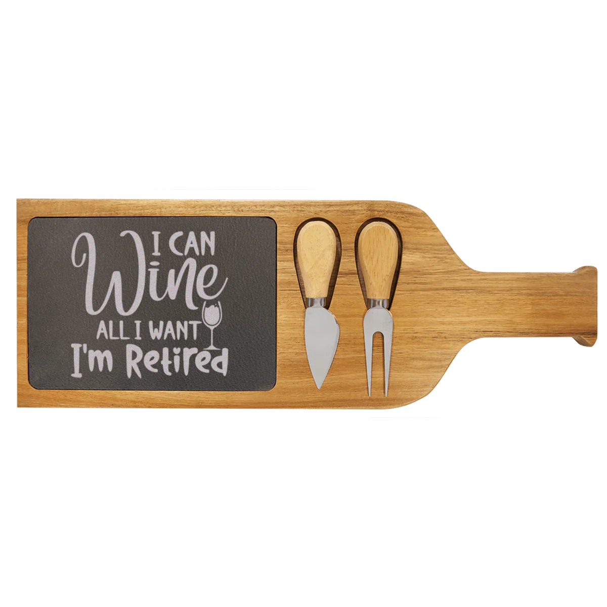 Free To Wine Wood Slate Serving Tray With Handle - Image 3