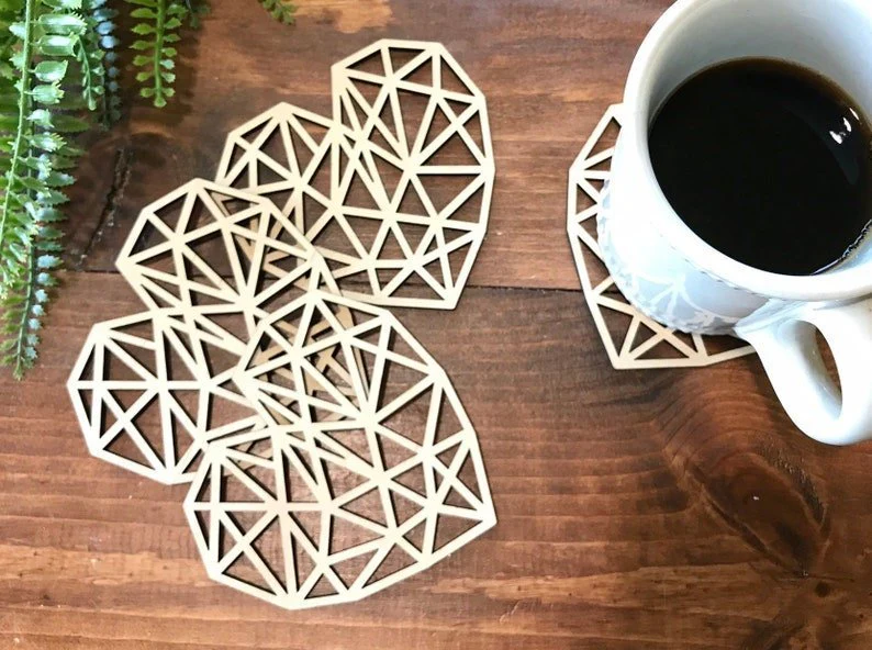 Geometric Heart Coasters - Image 4