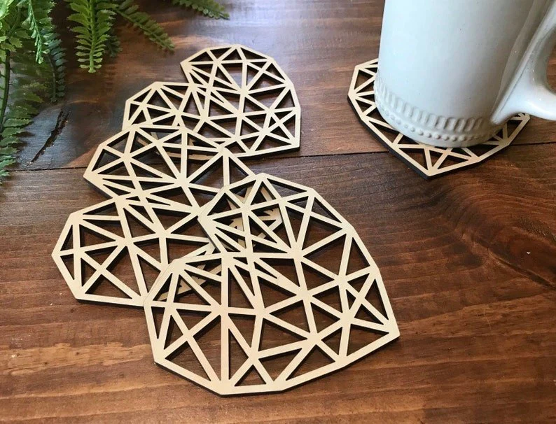 Geometric Heart Coasters - Image 5