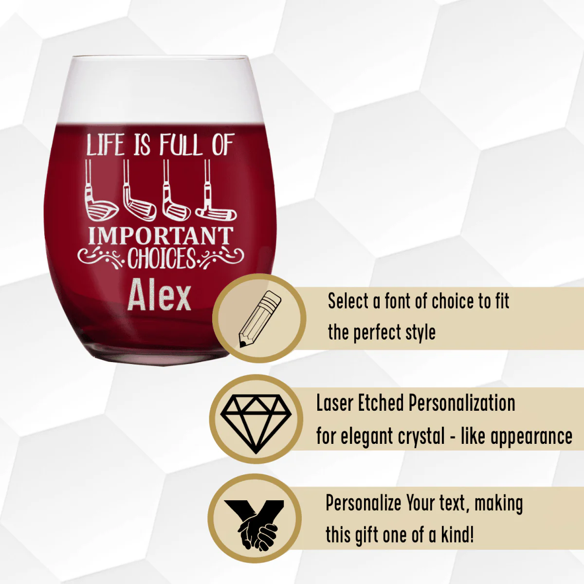 Girls Have Choices Stemless Wine Glass - Image 4