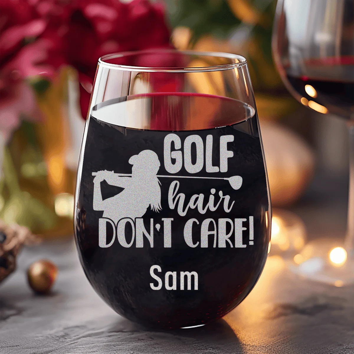 Golf Hair Dont Care Stemless Wine Glass - Image 8
