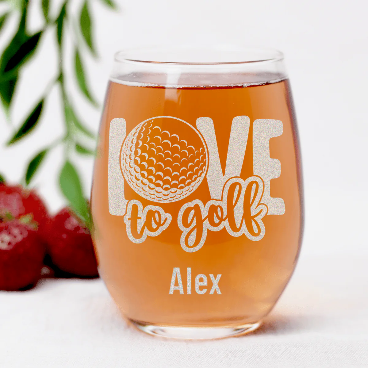 Golf Is Love Stemless Wine Glass - Image 7