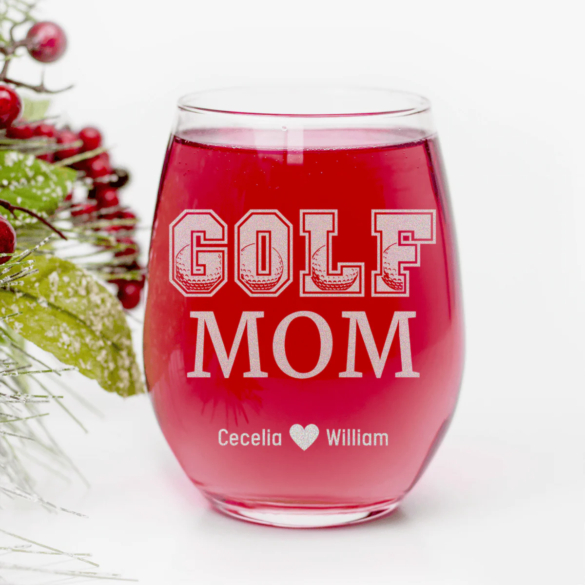 Golf Mom Stemless Wine Glass - Image 2
