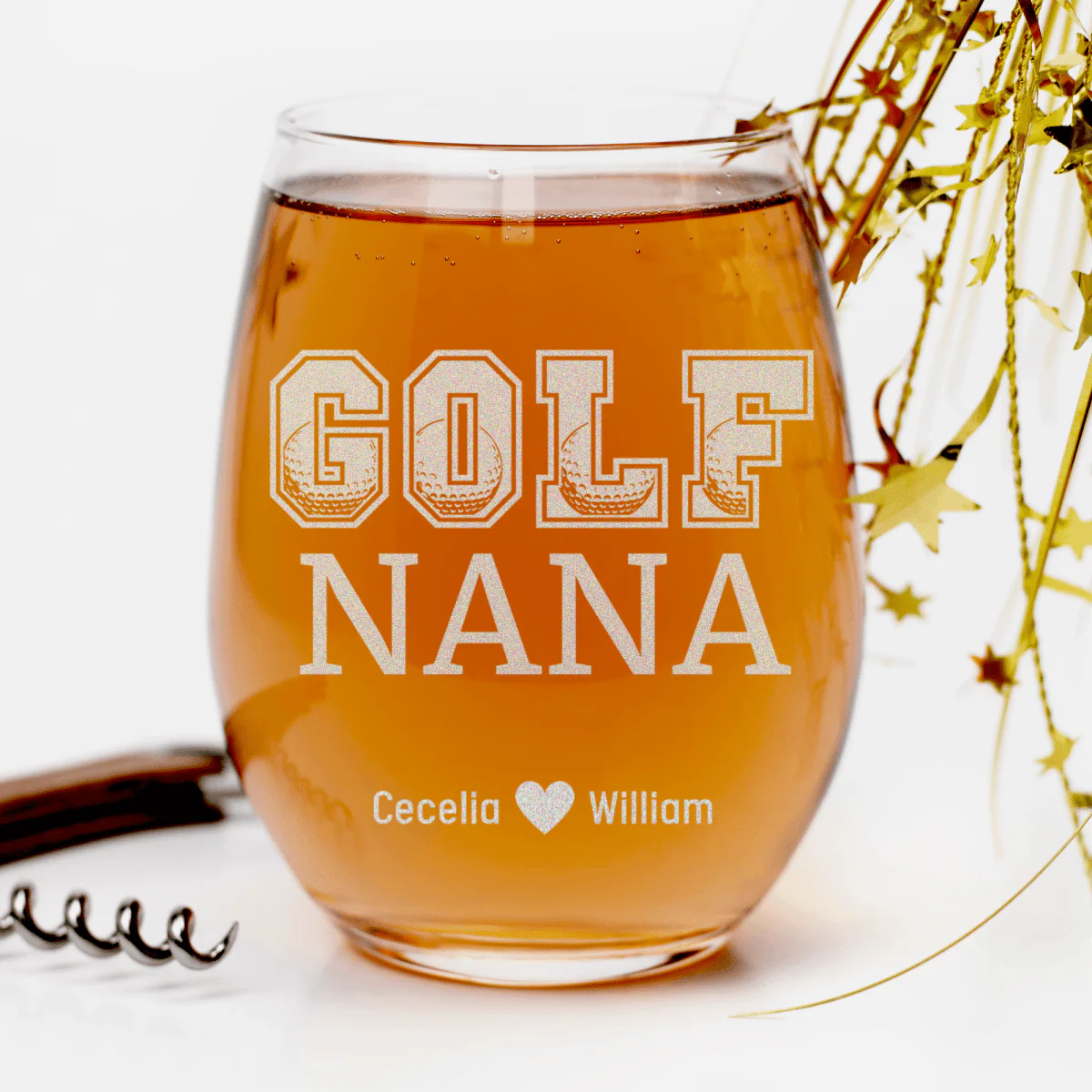 Golf Nana Stemless Wine Glass - Image 2