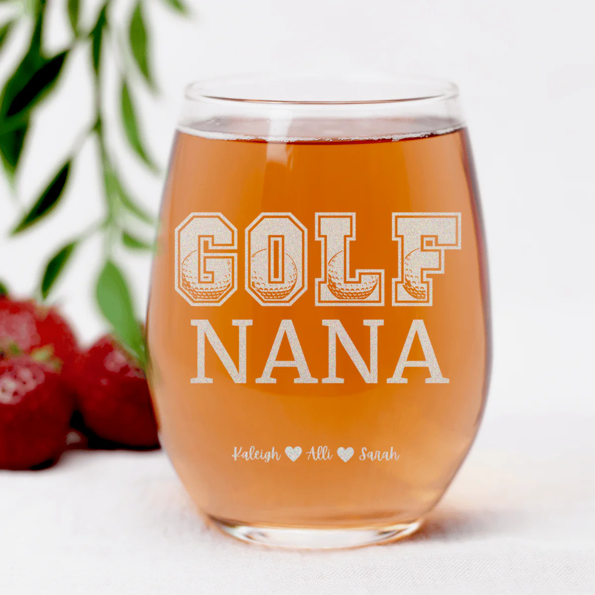 Golf Nana Stemless Wine Glass - Image 7