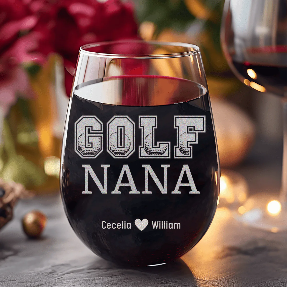 Golf Nana Stemless Wine Glass - Image 8