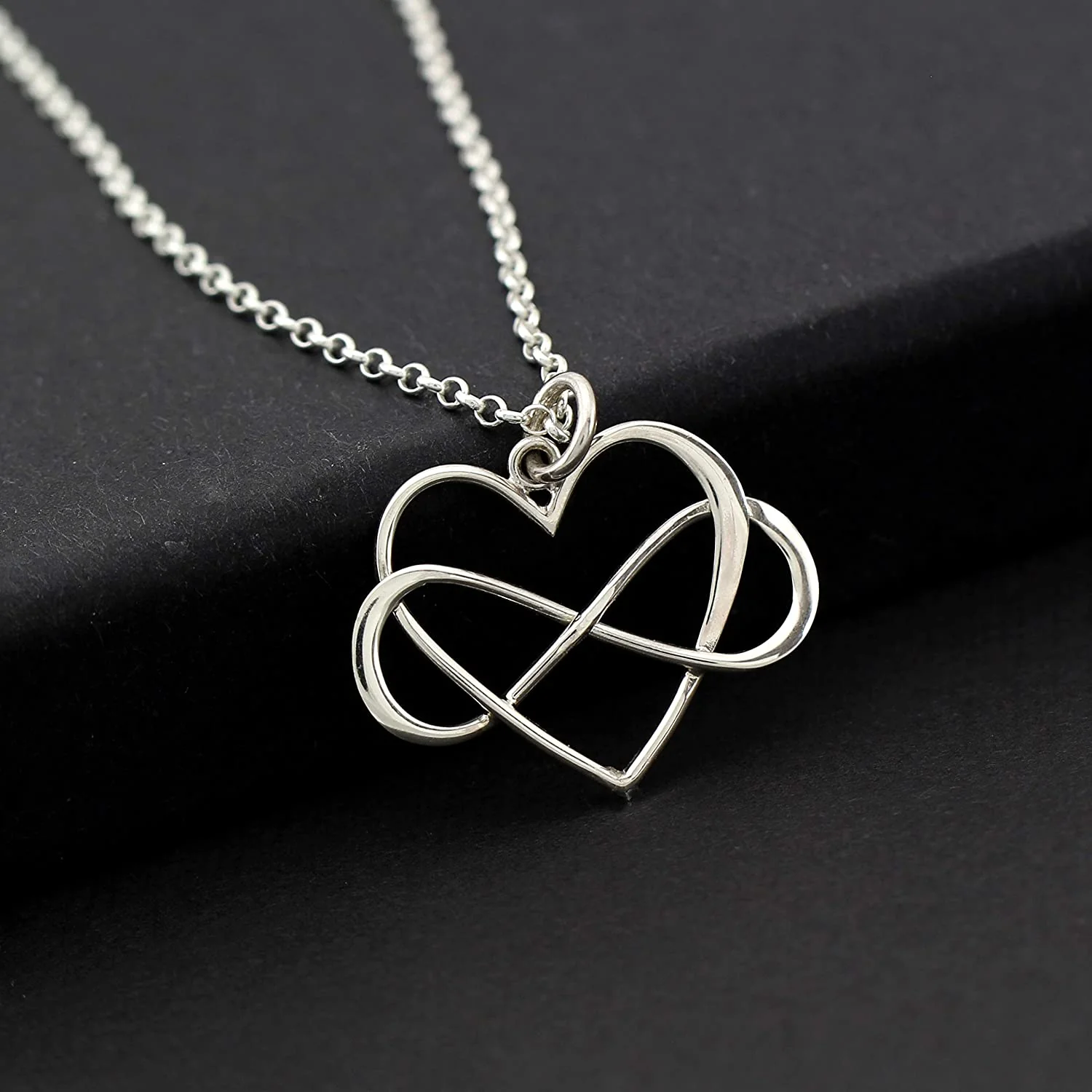 Grandmother & Granddaughter Infinity Heart Necklace - Image 3
