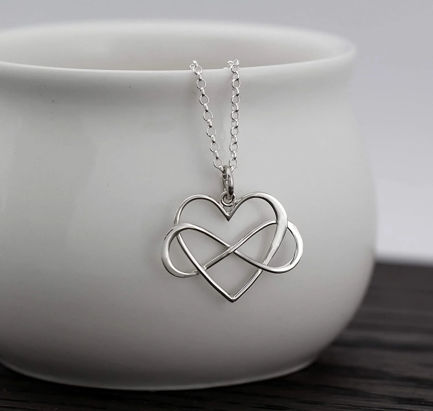 Grandmother & Granddaughter Infinity Heart Necklace - Image 4
