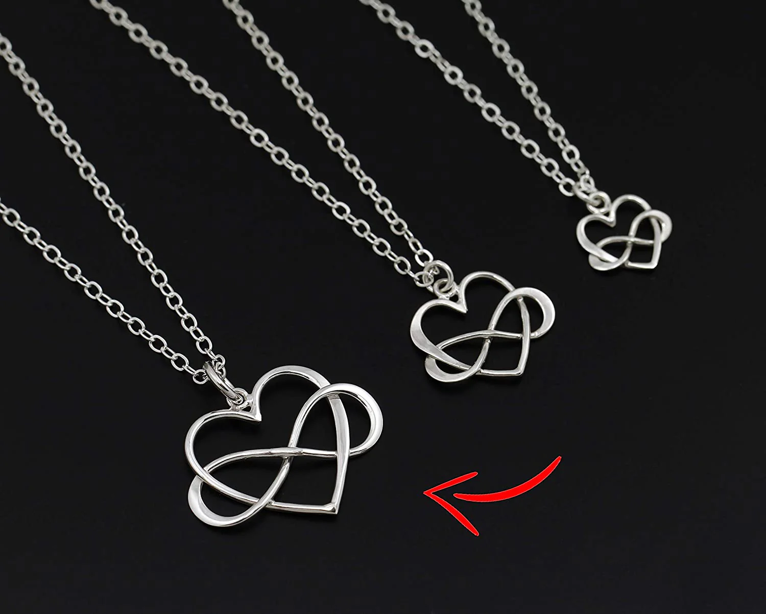 Grandmother & Granddaughter Infinity Heart Necklace - Image 6