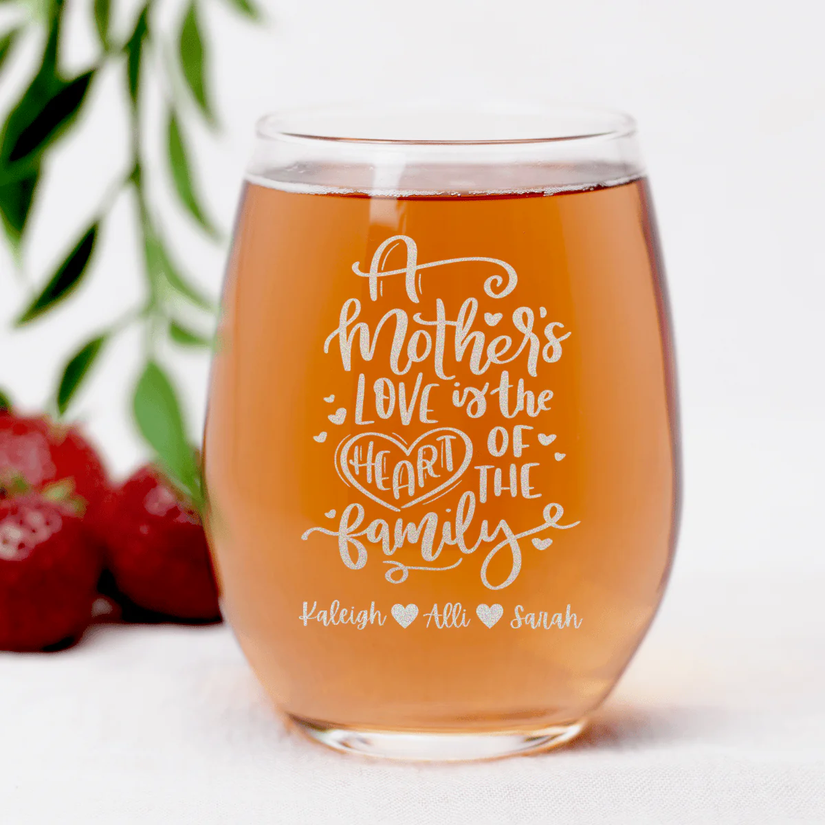 Heart Of The Family Stemless Wine Glass - Image 7