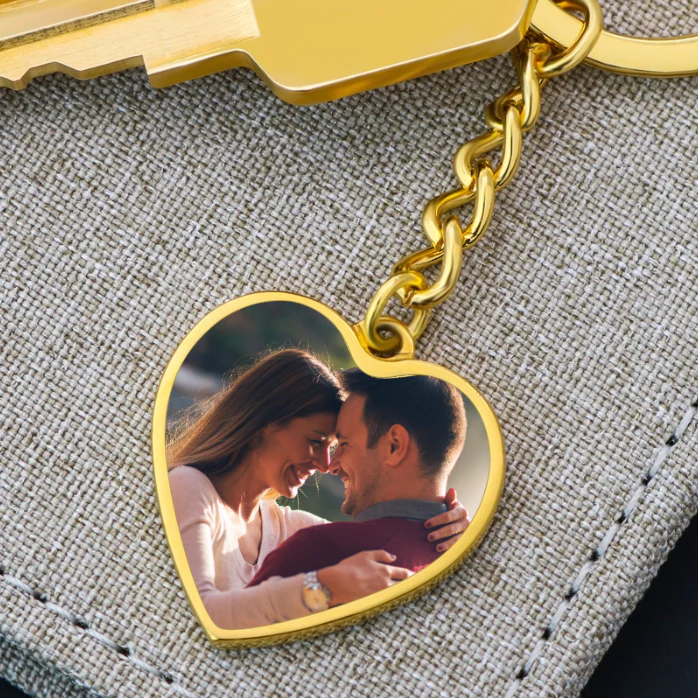 Heartfelt Moments Photo Keychain