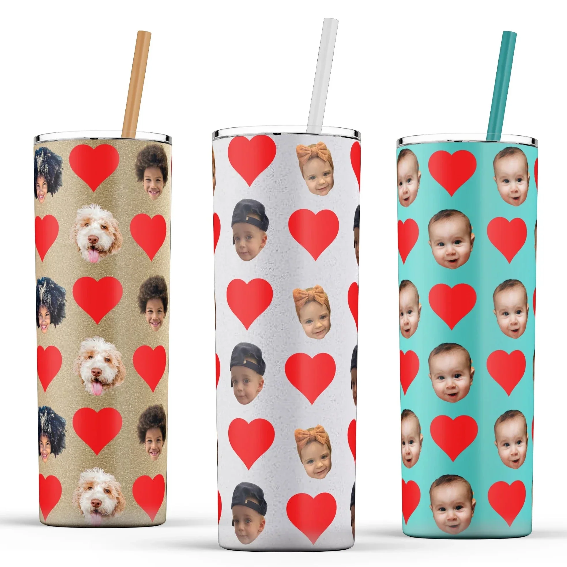 Hearts Skinny Tumbler