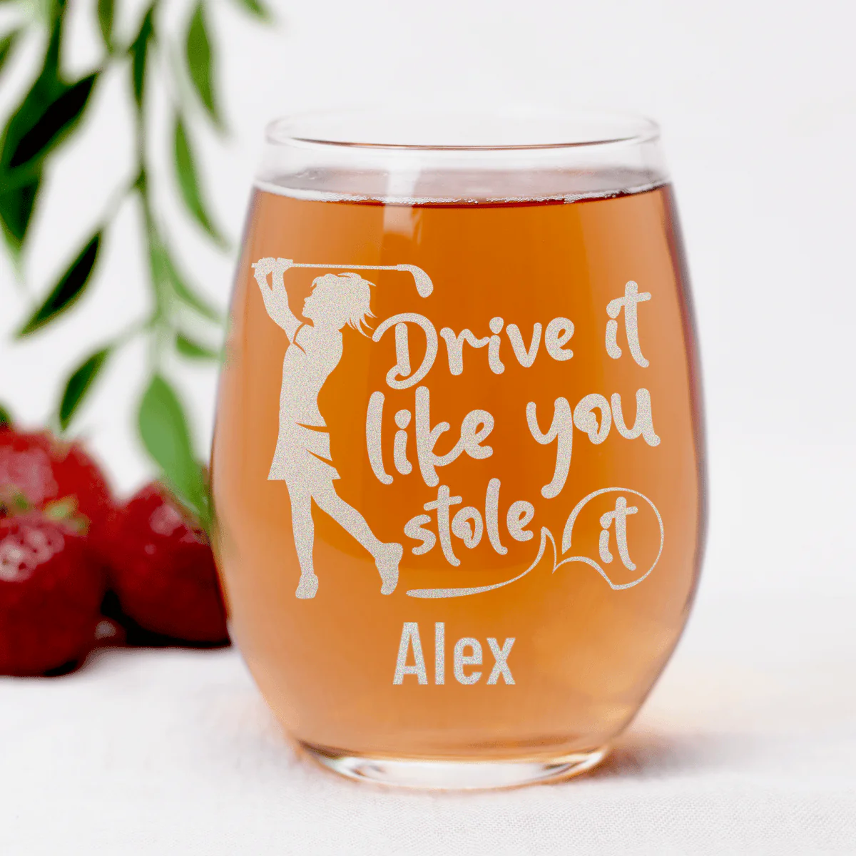 I Drive Like Its Stolen Stemless Wine Glass