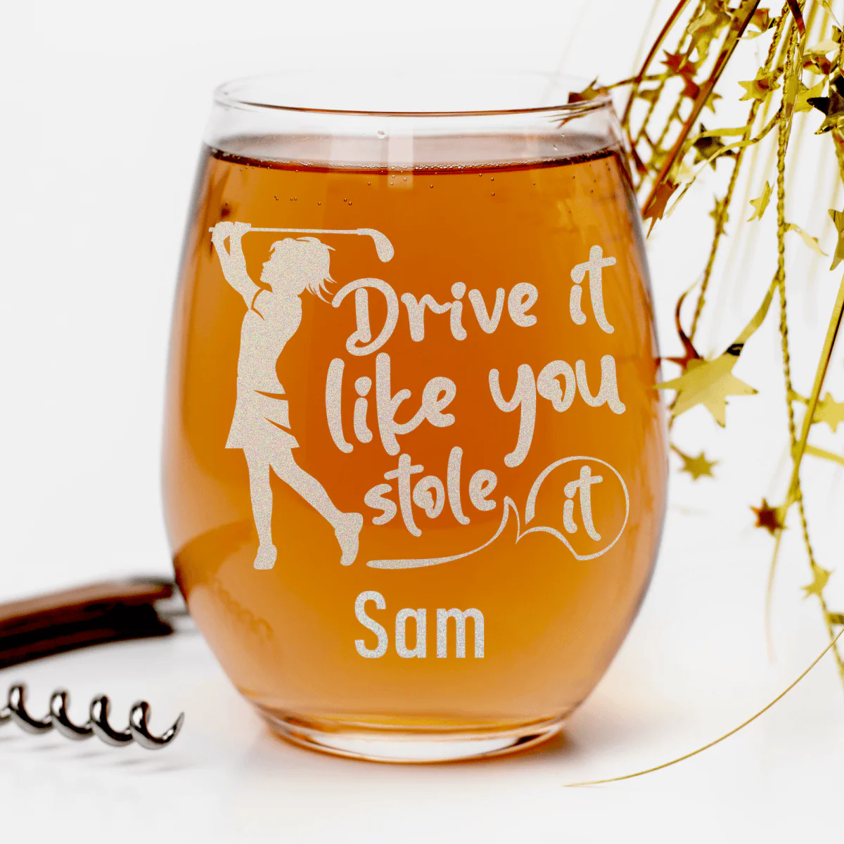 I Drive Like Its Stolen Stemless Wine Glass - Image 2