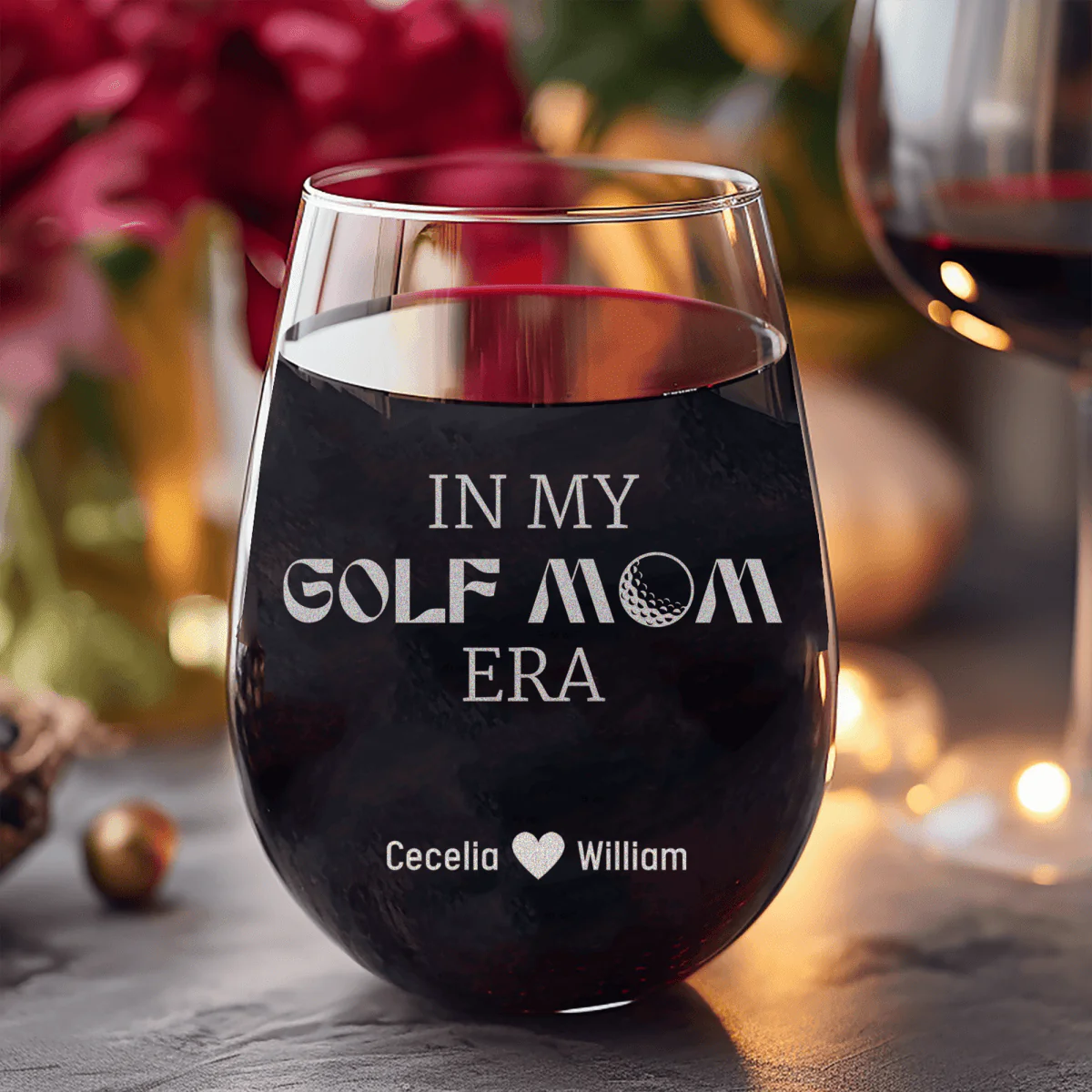 In My Golf Mom Era Stemless Wine Glass - Image 8
