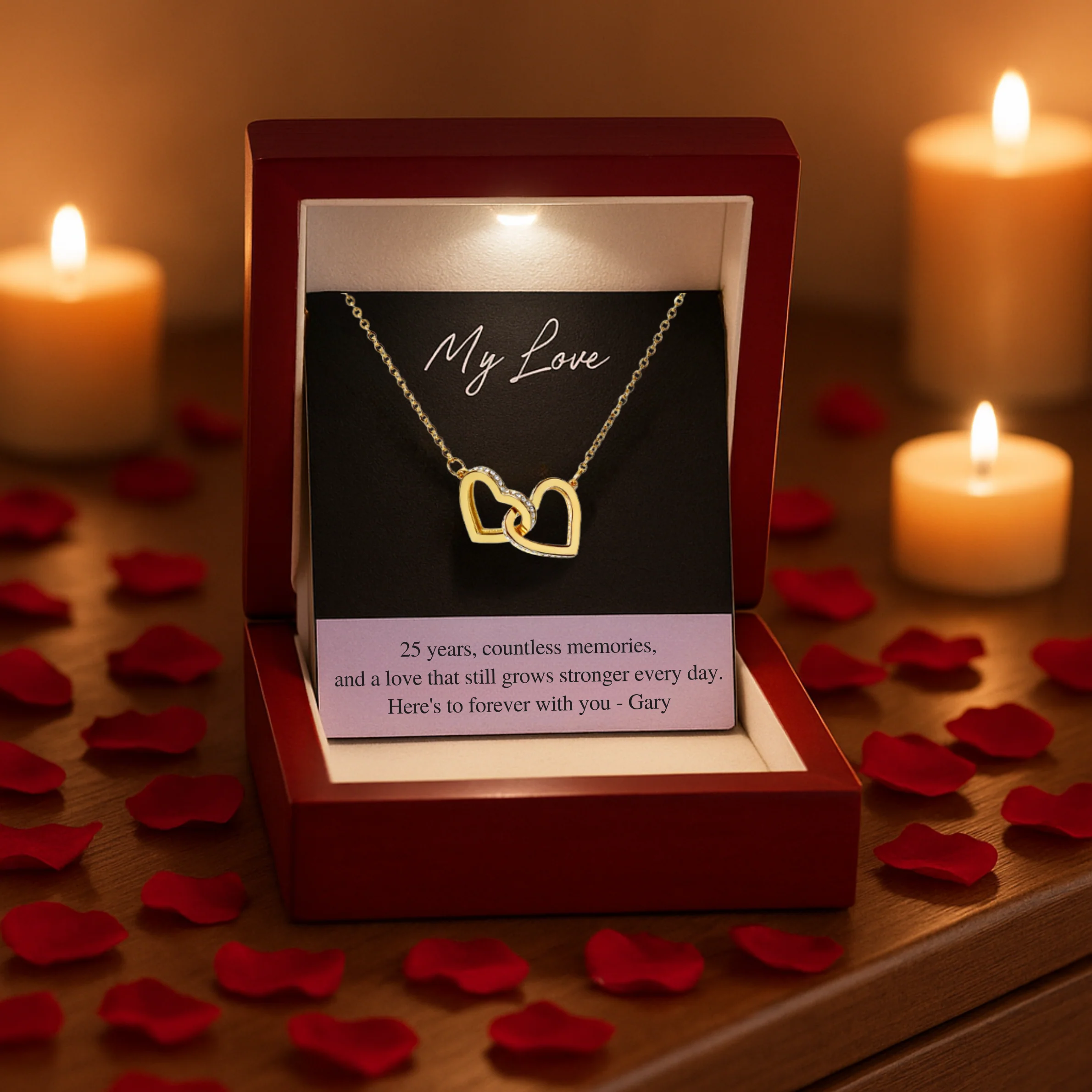 Mom's Love Double Heart Necklace - Image 2