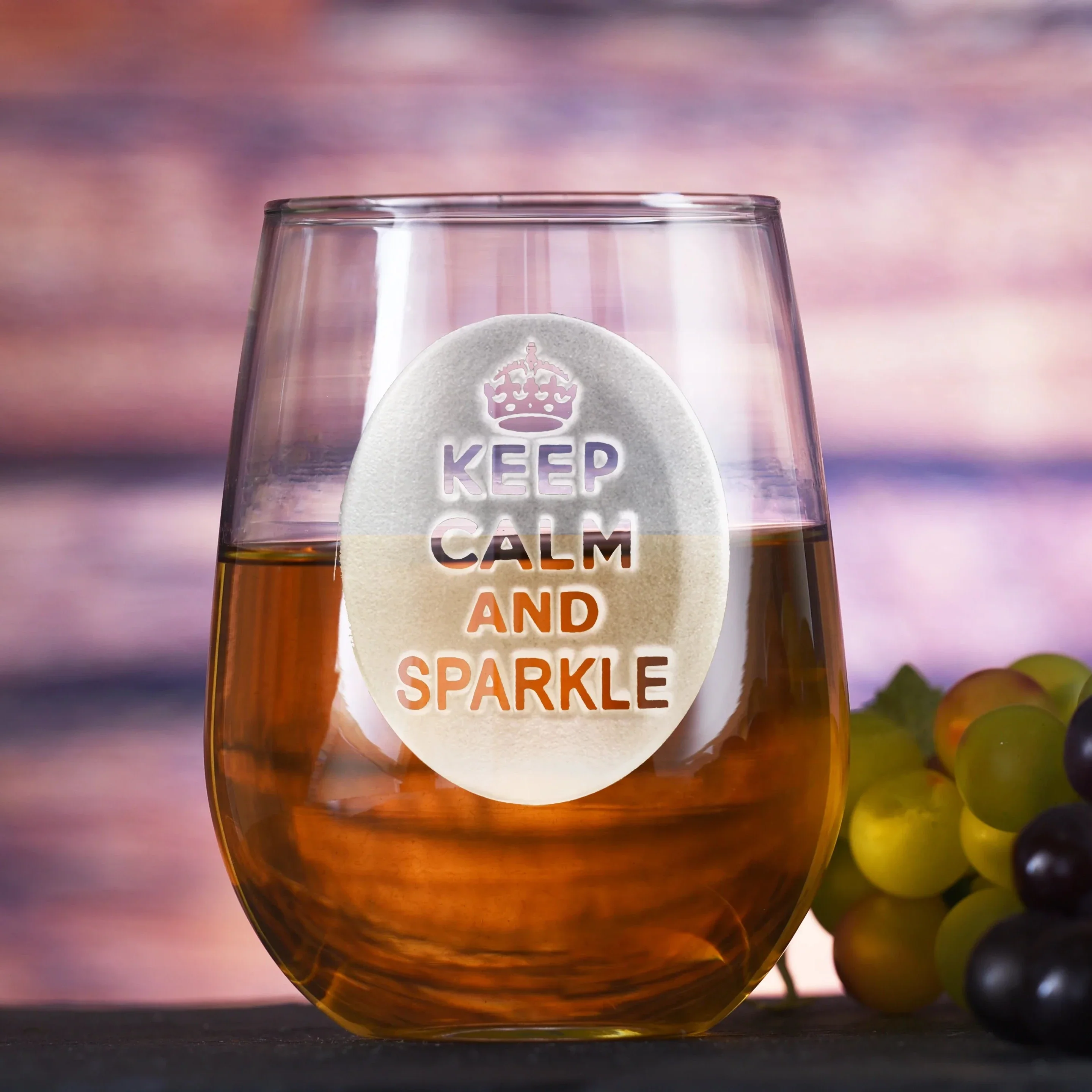 Keep Calm and Sparkle Wine Glass
