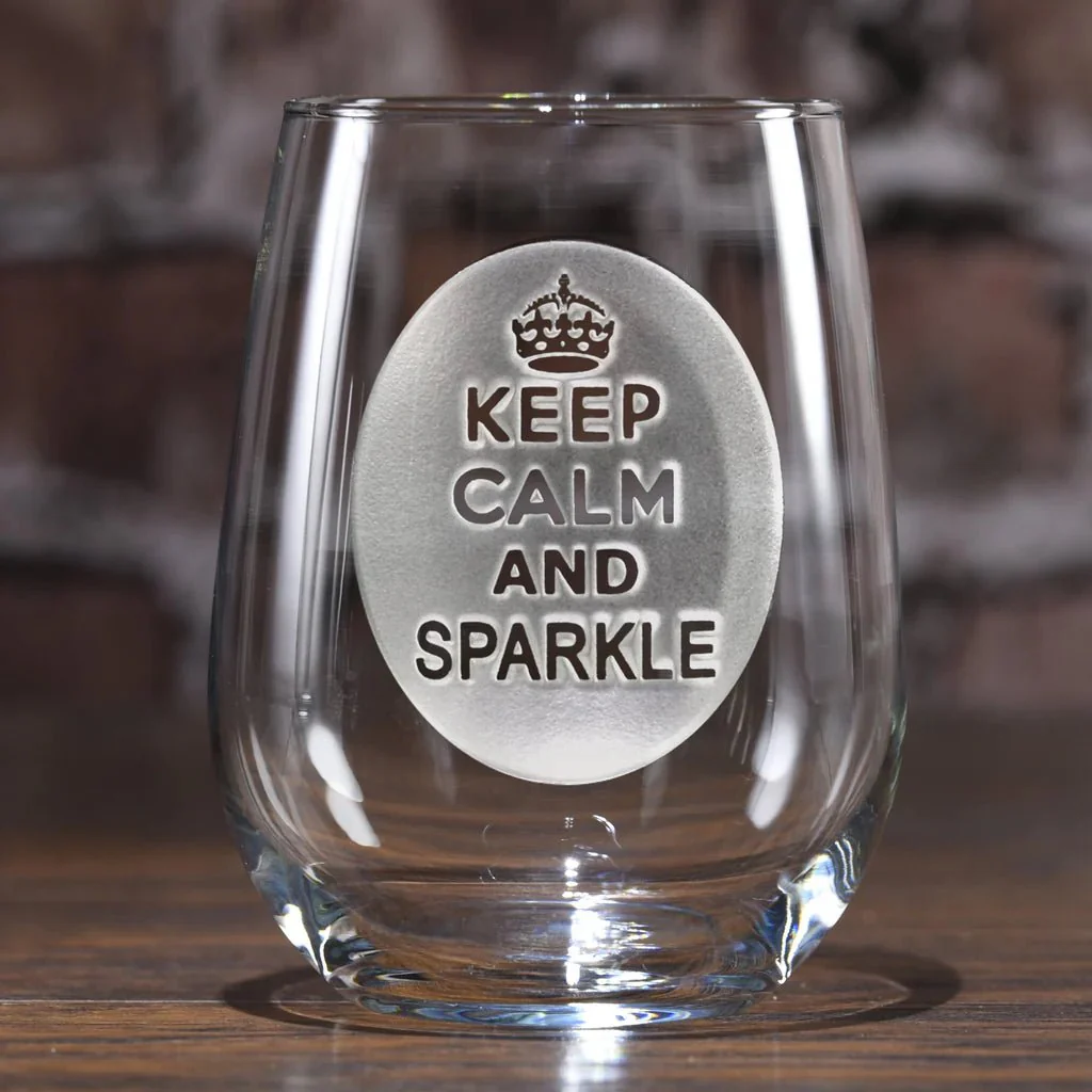 Keep Calm and Sparkle Wine Glass - Image 2