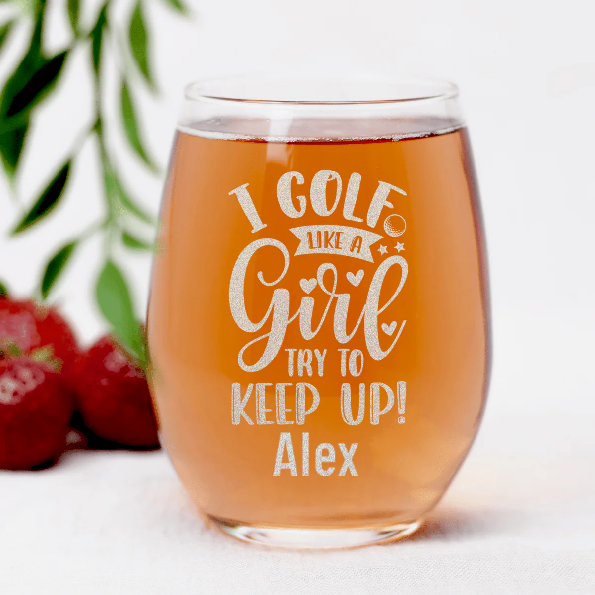 Keep Up With The Girl Stemless Wine Glass - Image 7