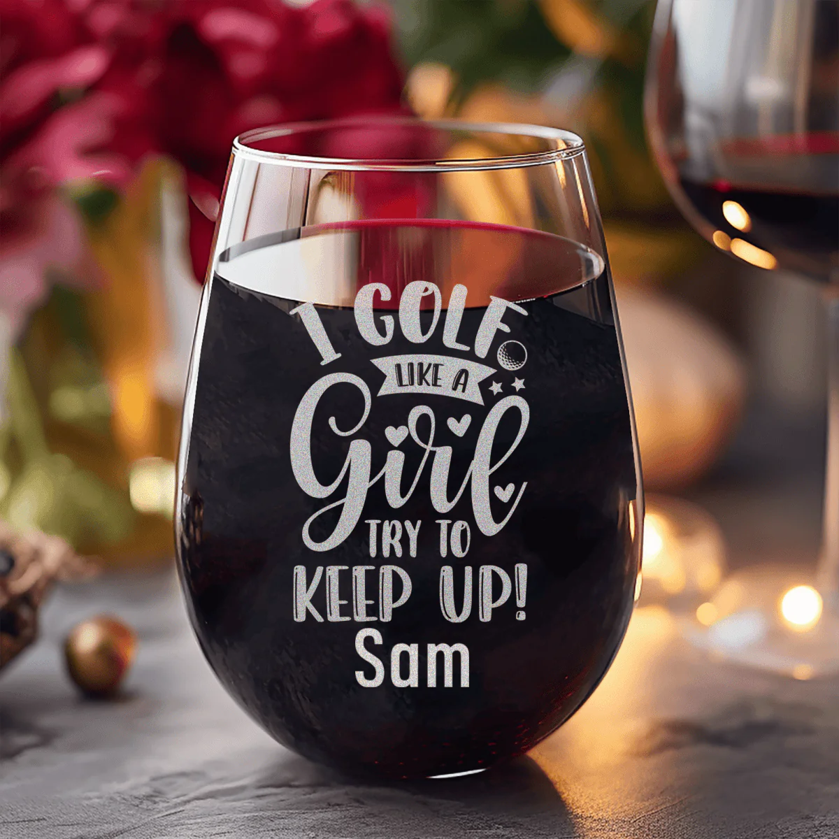 Keep Up With The Girl Stemless Wine Glass - Image 8