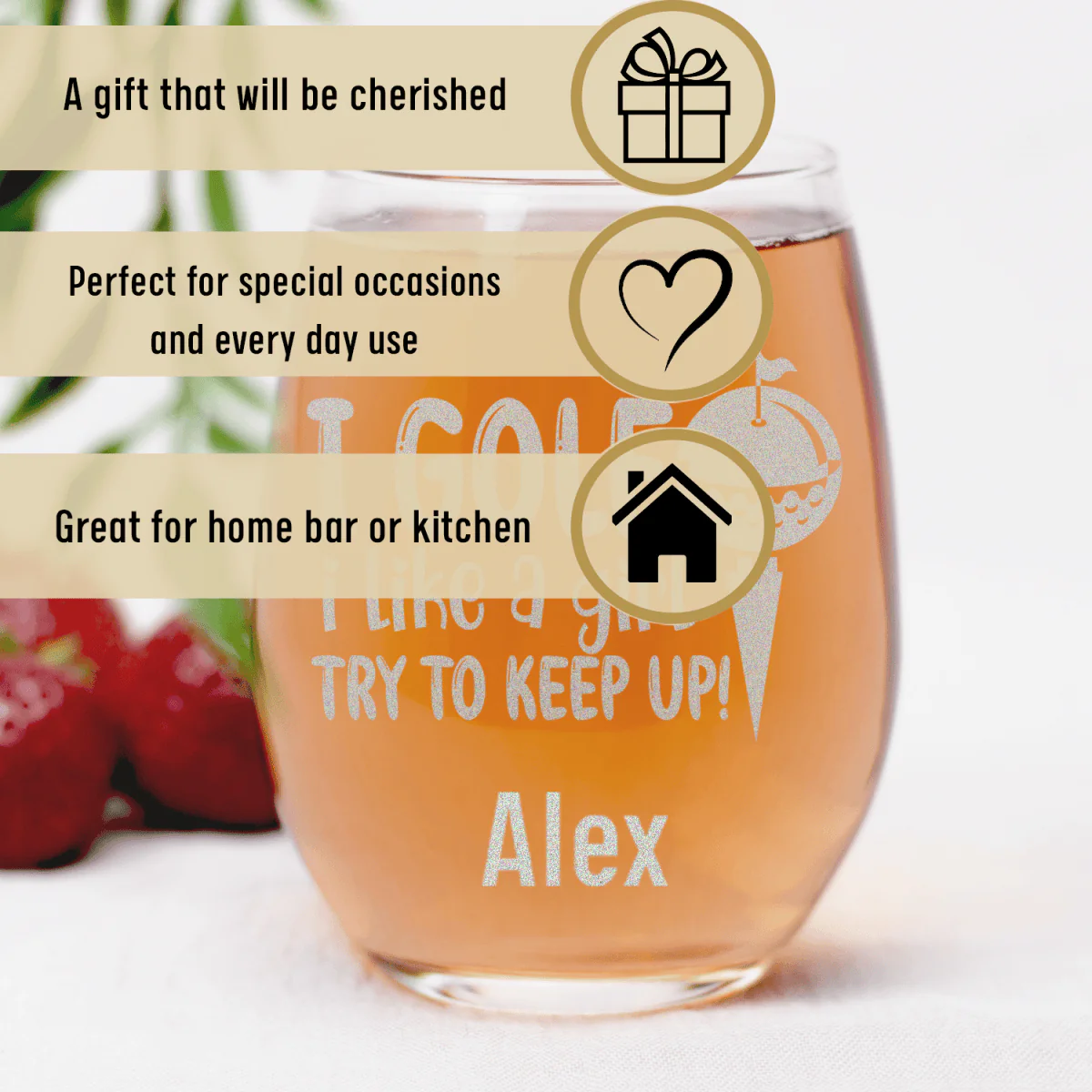 Keep Up With The Ladies Stemless Wine Glass - Image 3