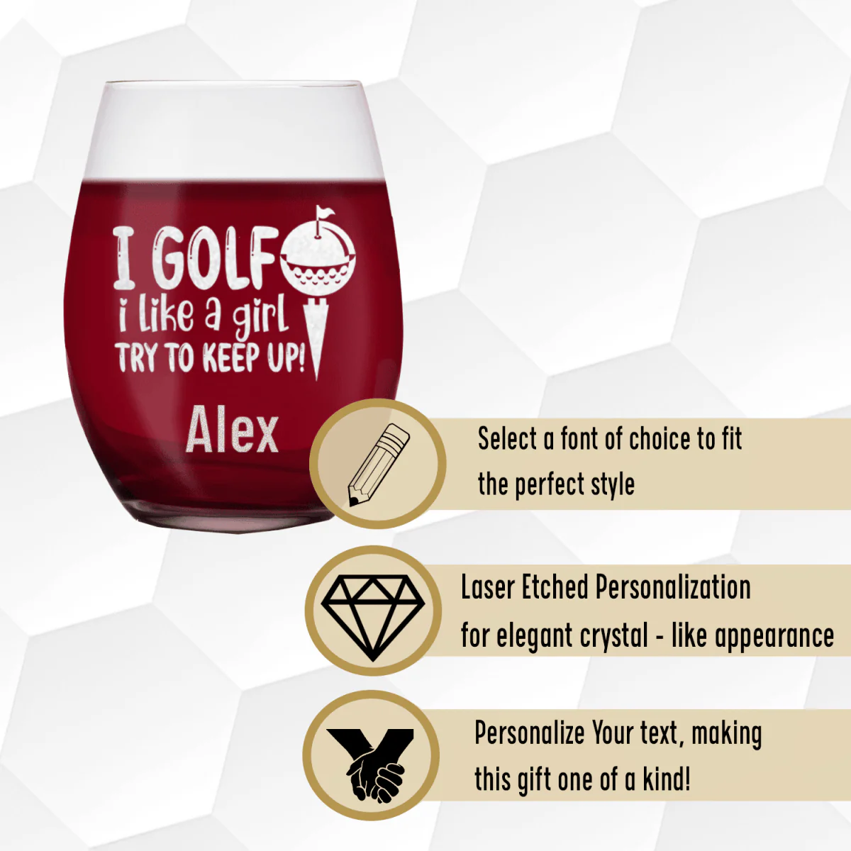 Keep Up With The Ladies Stemless Wine Glass - Image 4