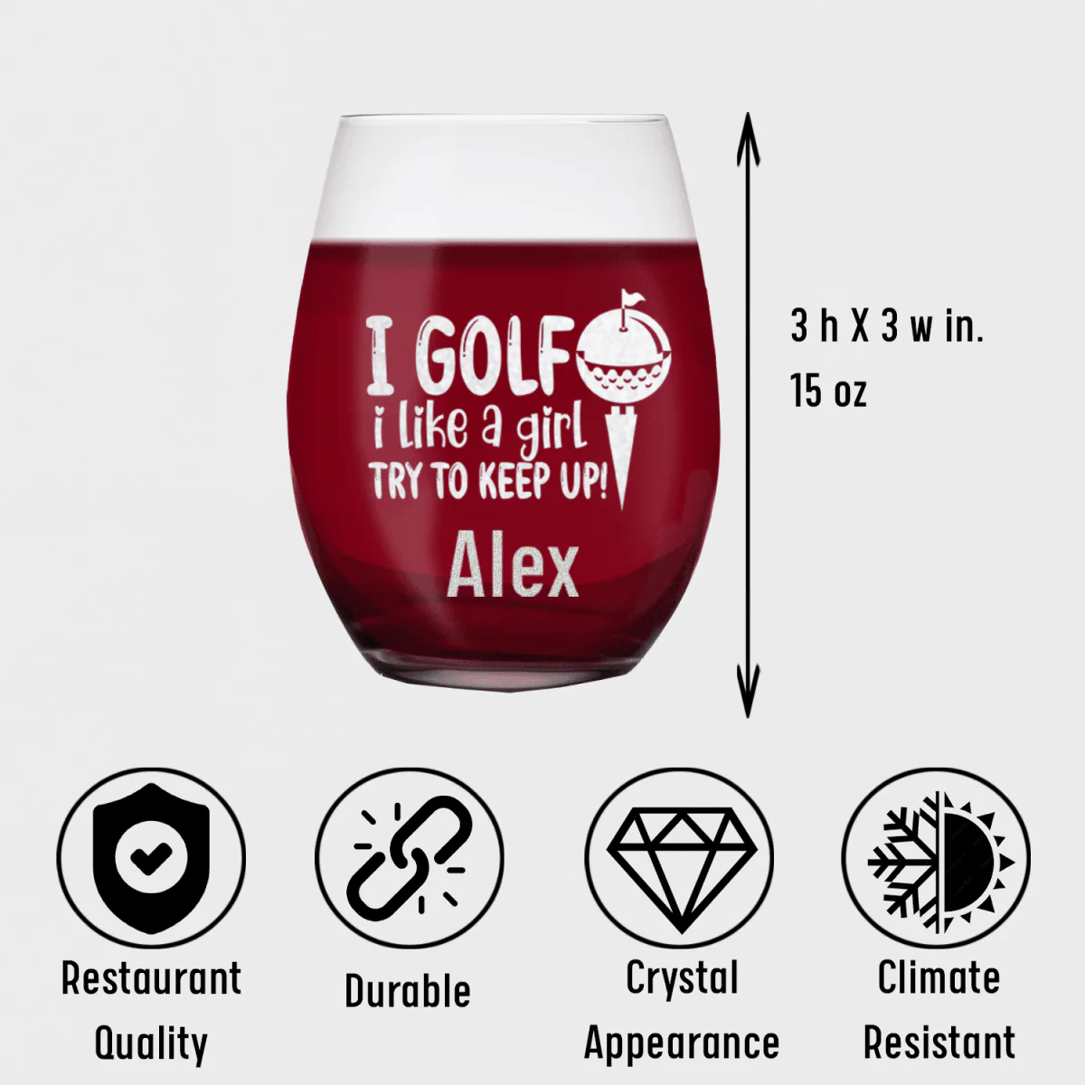 Keep Up With The Ladies Stemless Wine Glass - Image 5