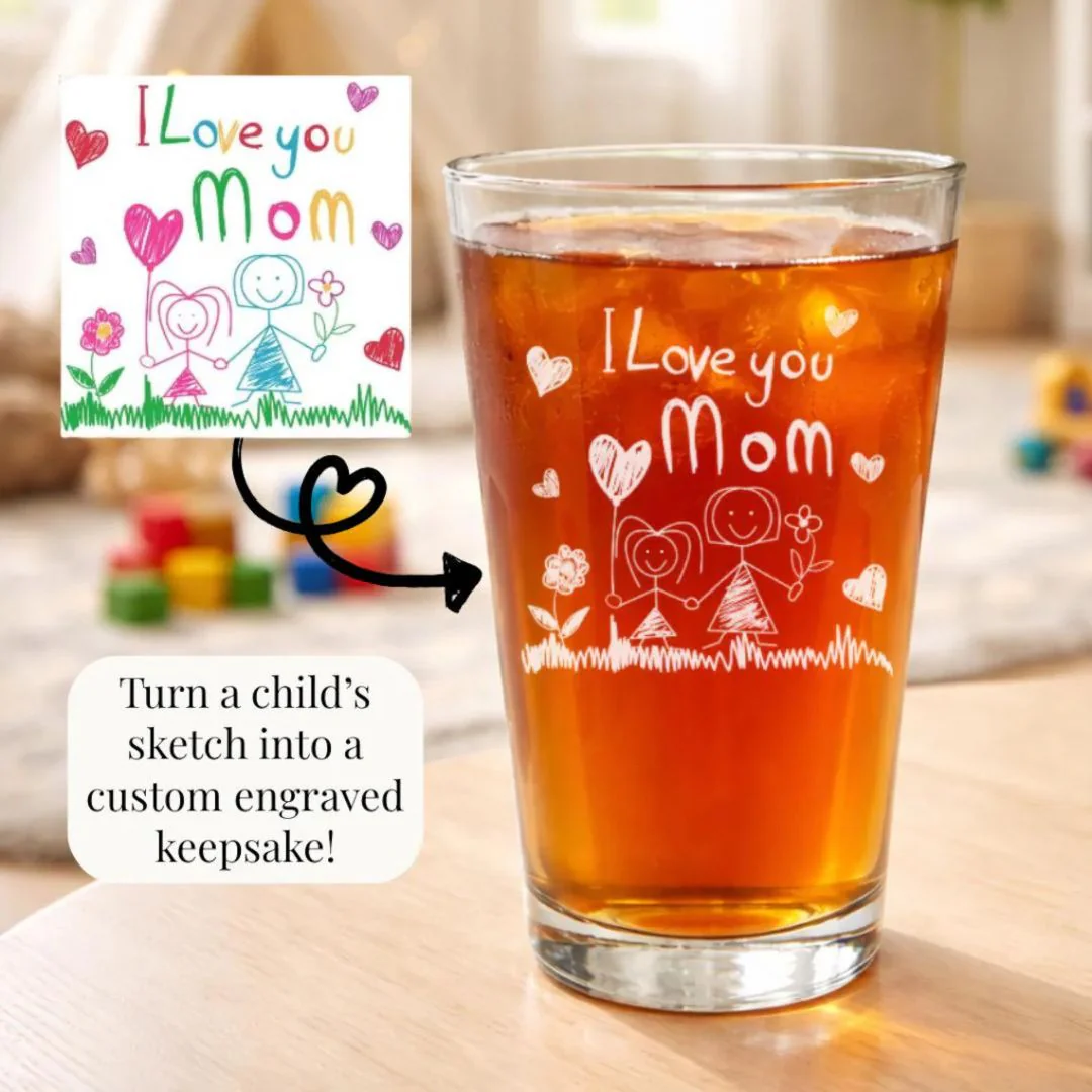 Kids Drawing Engraved Glass - Image 2