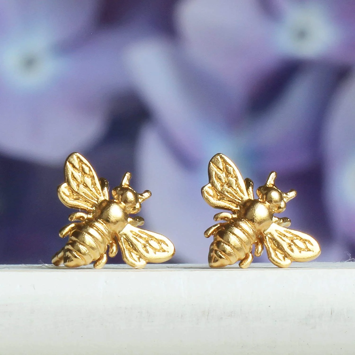 24k Gold Honeybee Studs - Image 2