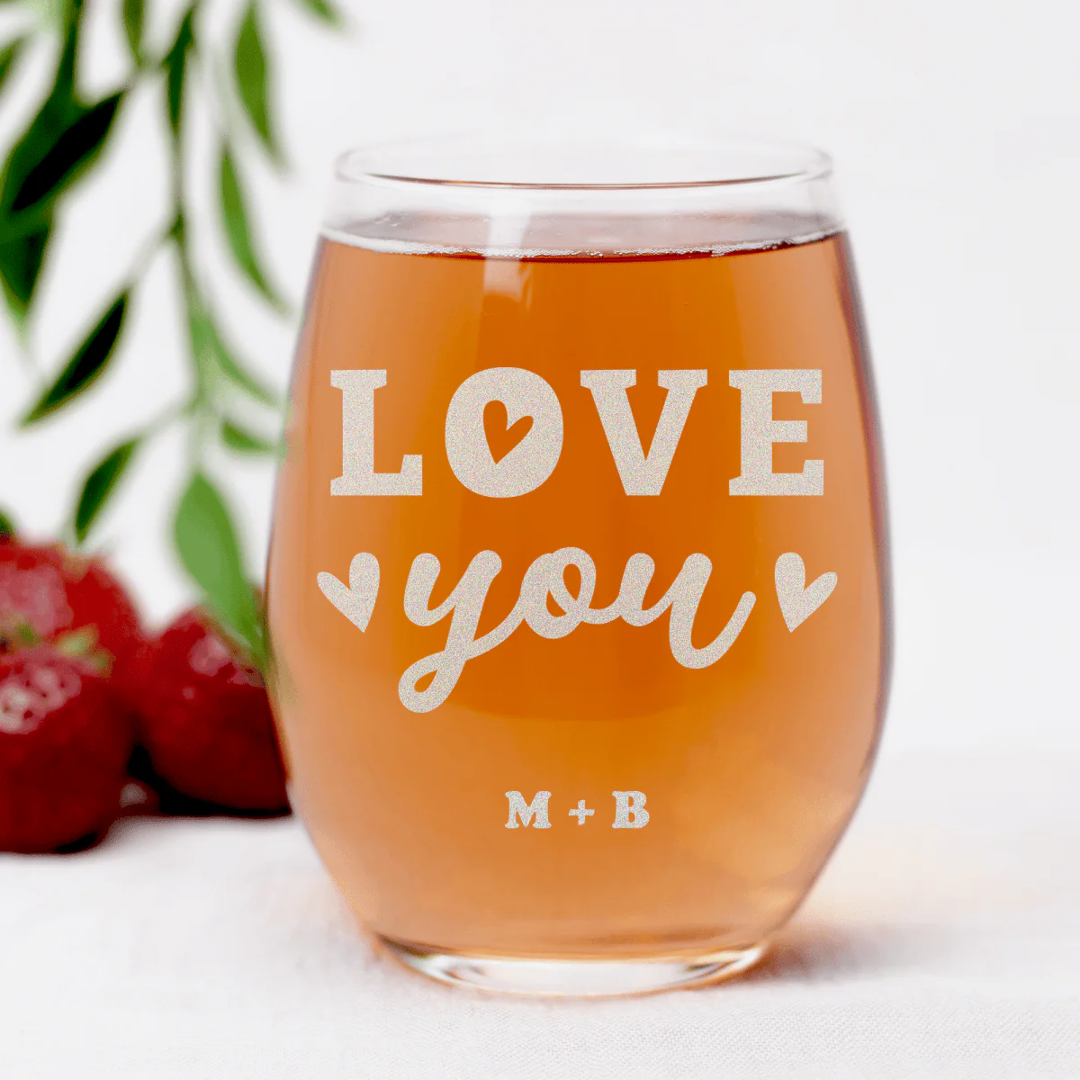 Love You Most Stemless Wine Glass - Image 3