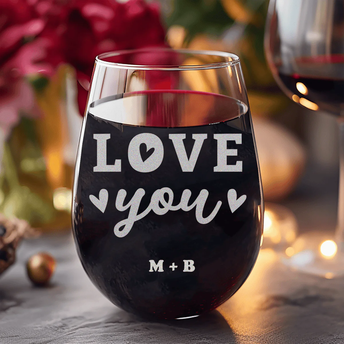 Love You Most Stemless Wine Glass - Image 4