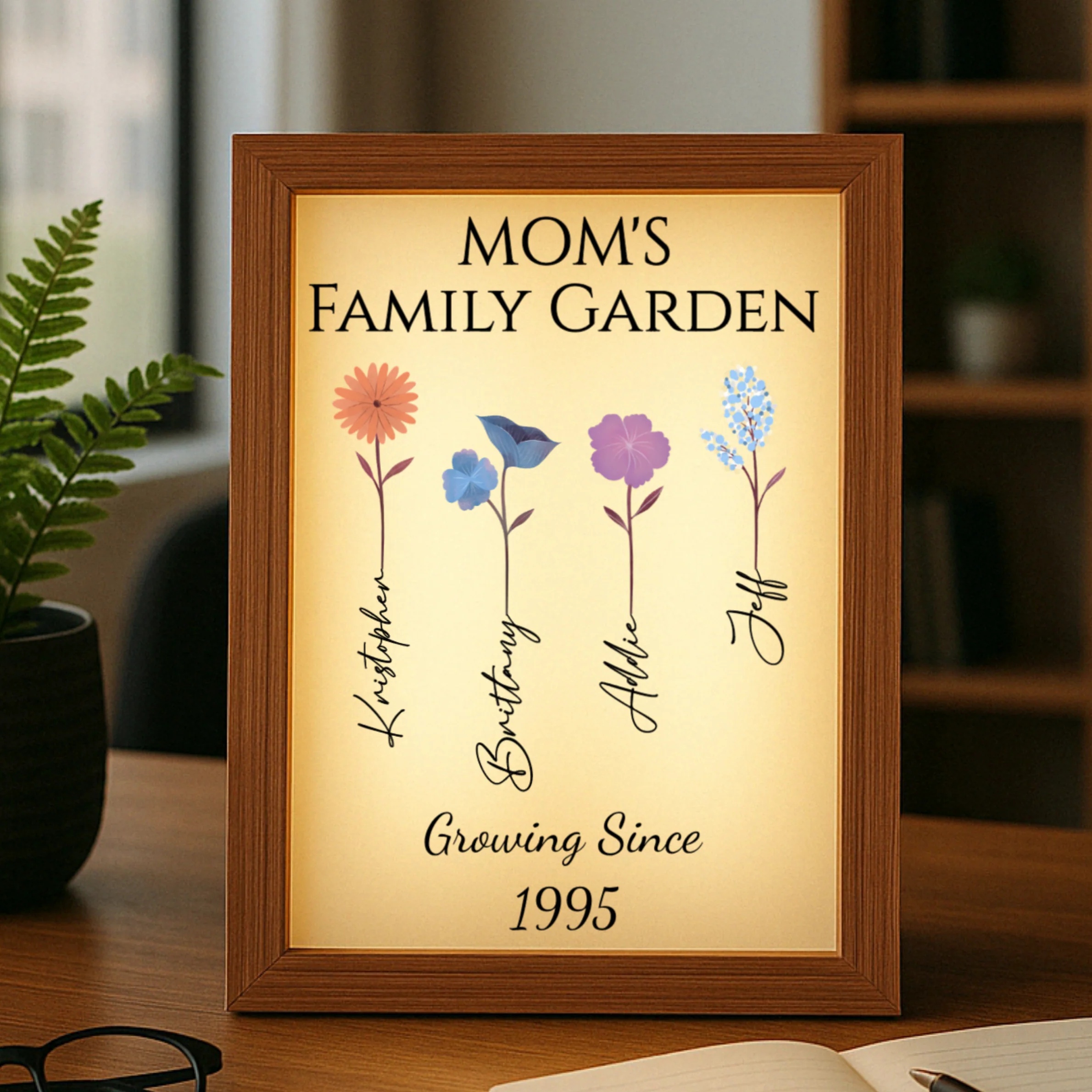 Personalized Family Garden Light Box Frame - Image 3