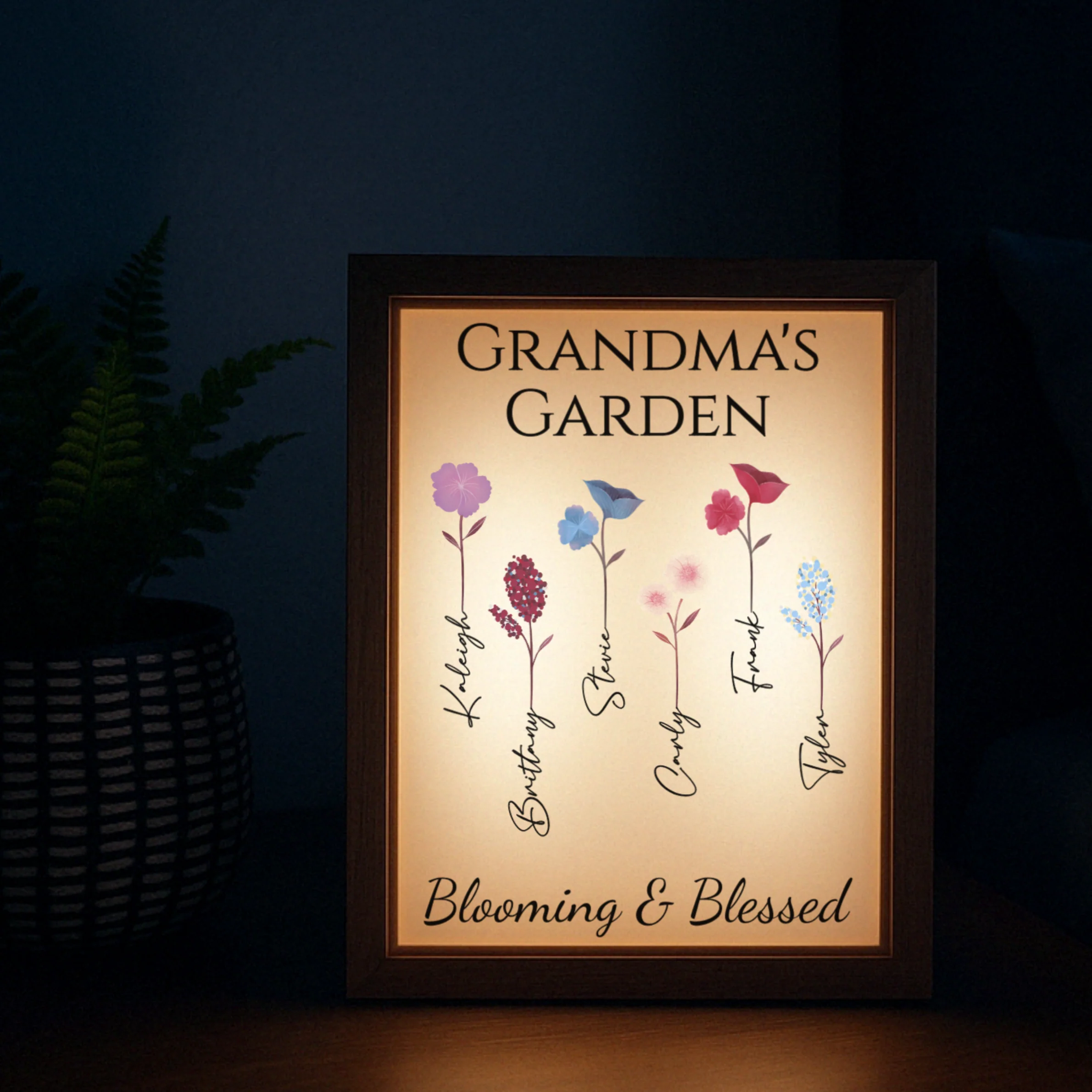 Personalized Family Garden Light Box Frame - Image 4