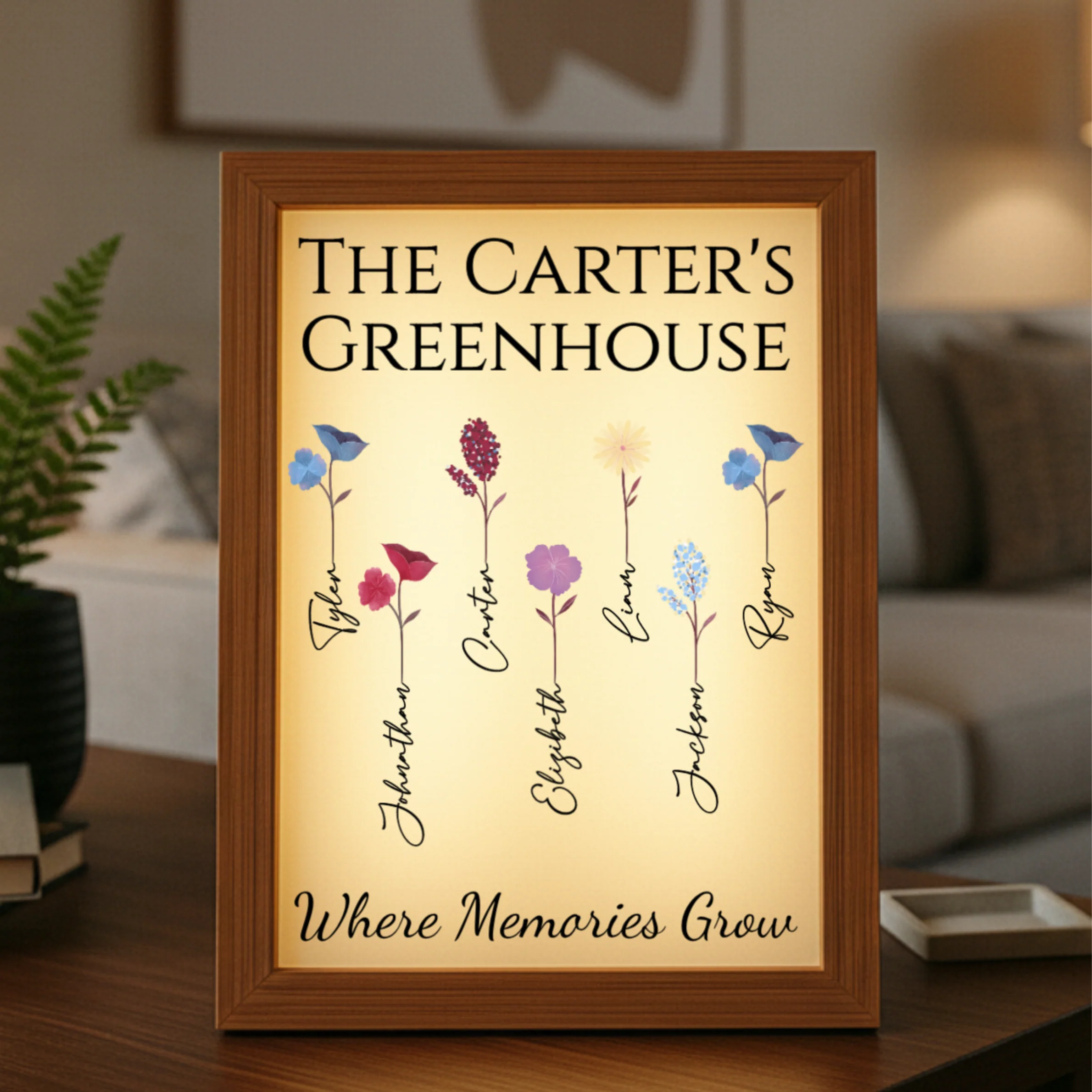 Personalized Family Garden Light Box Frame - Image 6