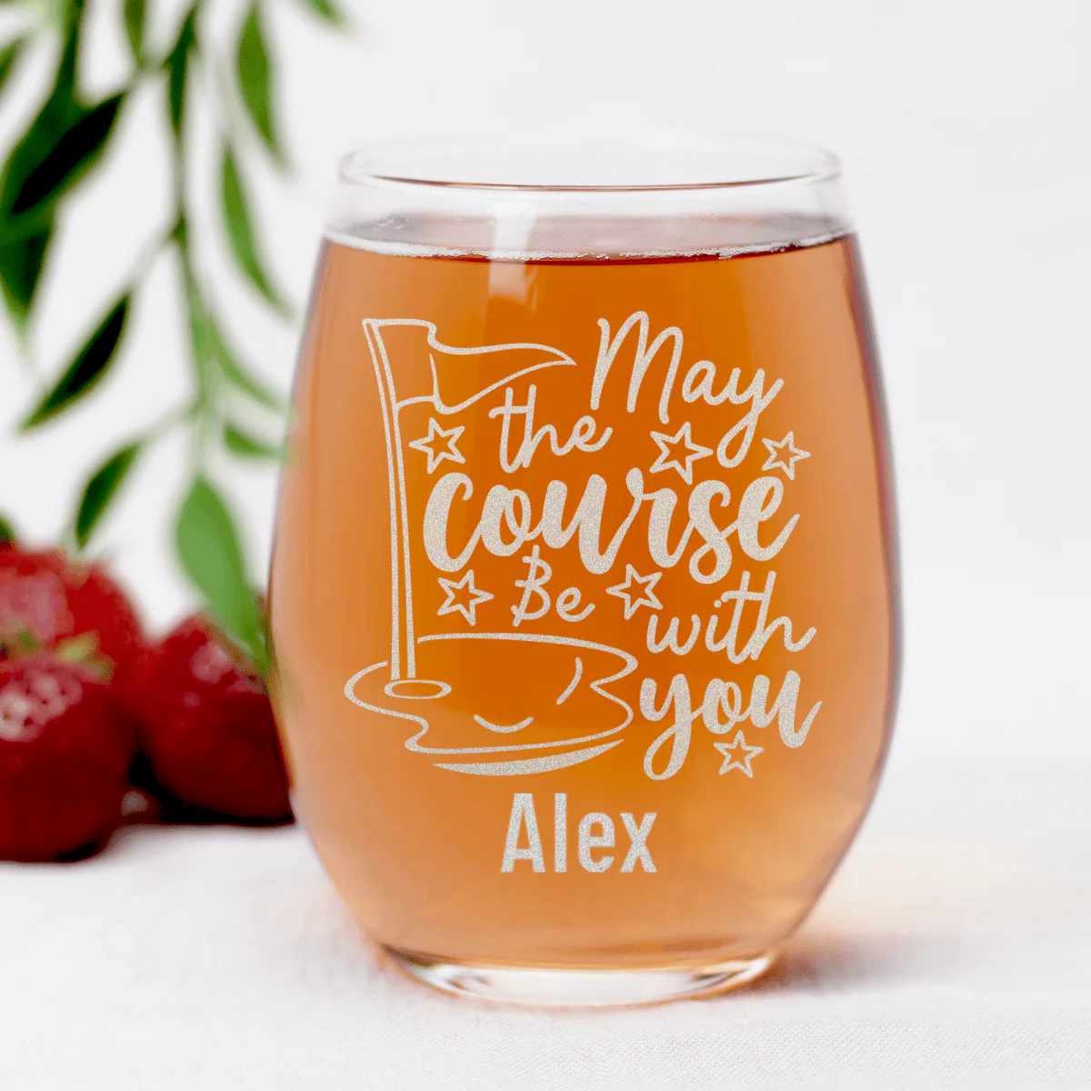 May The Course Be With You Stemless Wine Glass - Image 7