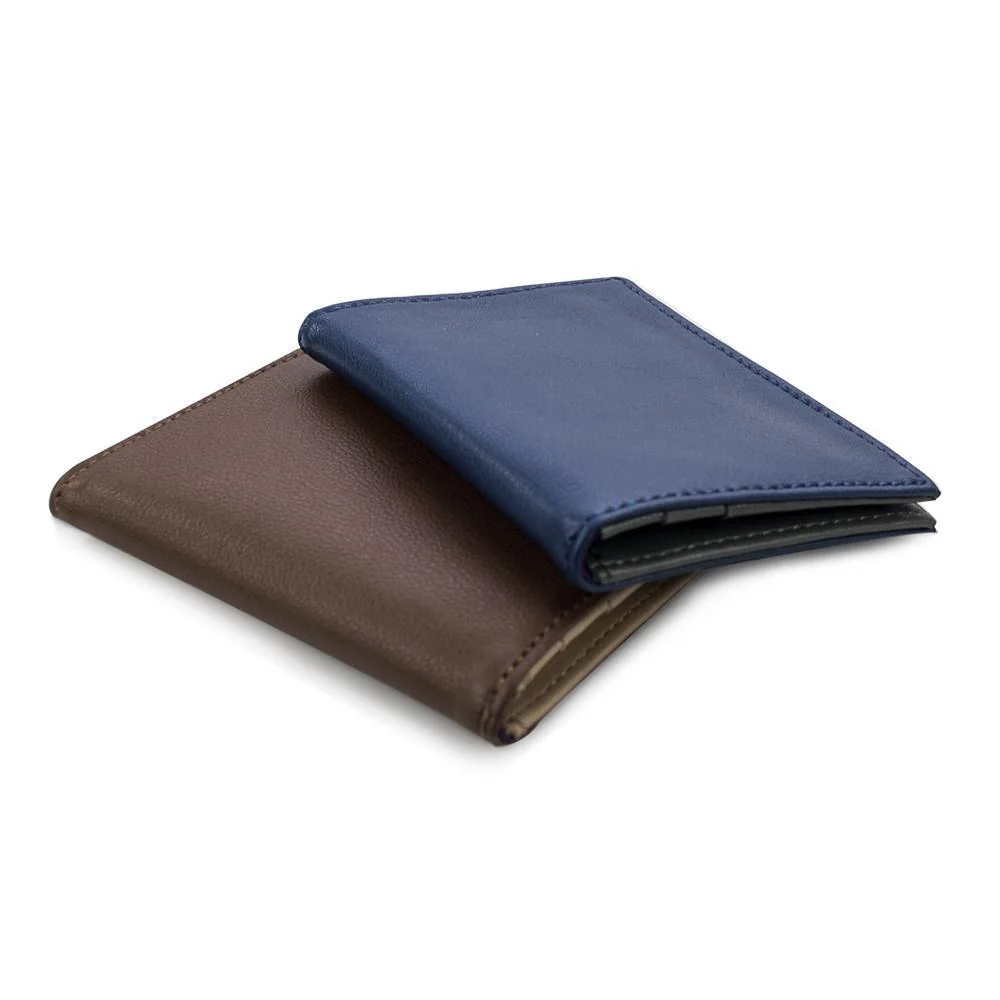Micro Leather Wallet- Chocolate/Tan - Image 3