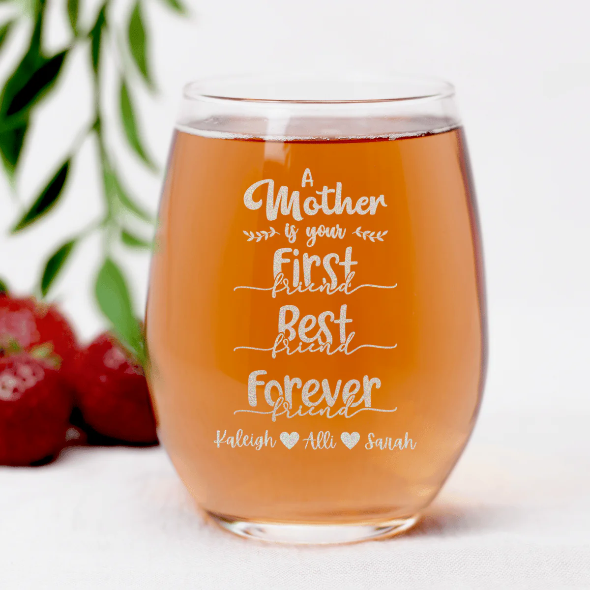 Moms Are First Stemless Wine Glass - Image 7