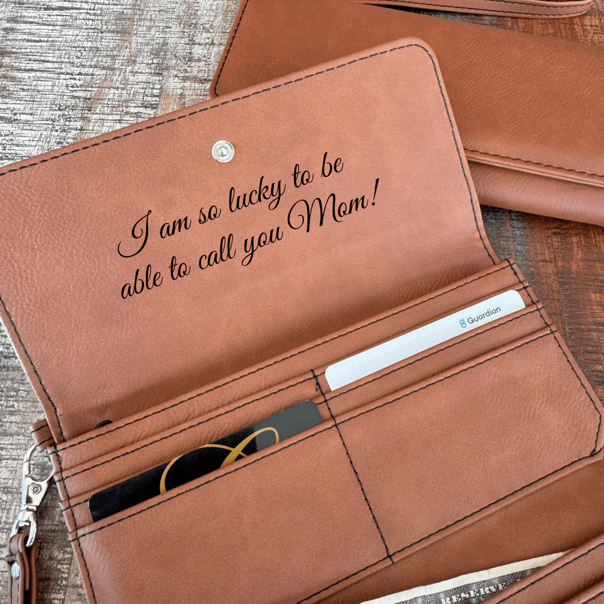 Mom's Personalized Leather Wristlet - Image 10