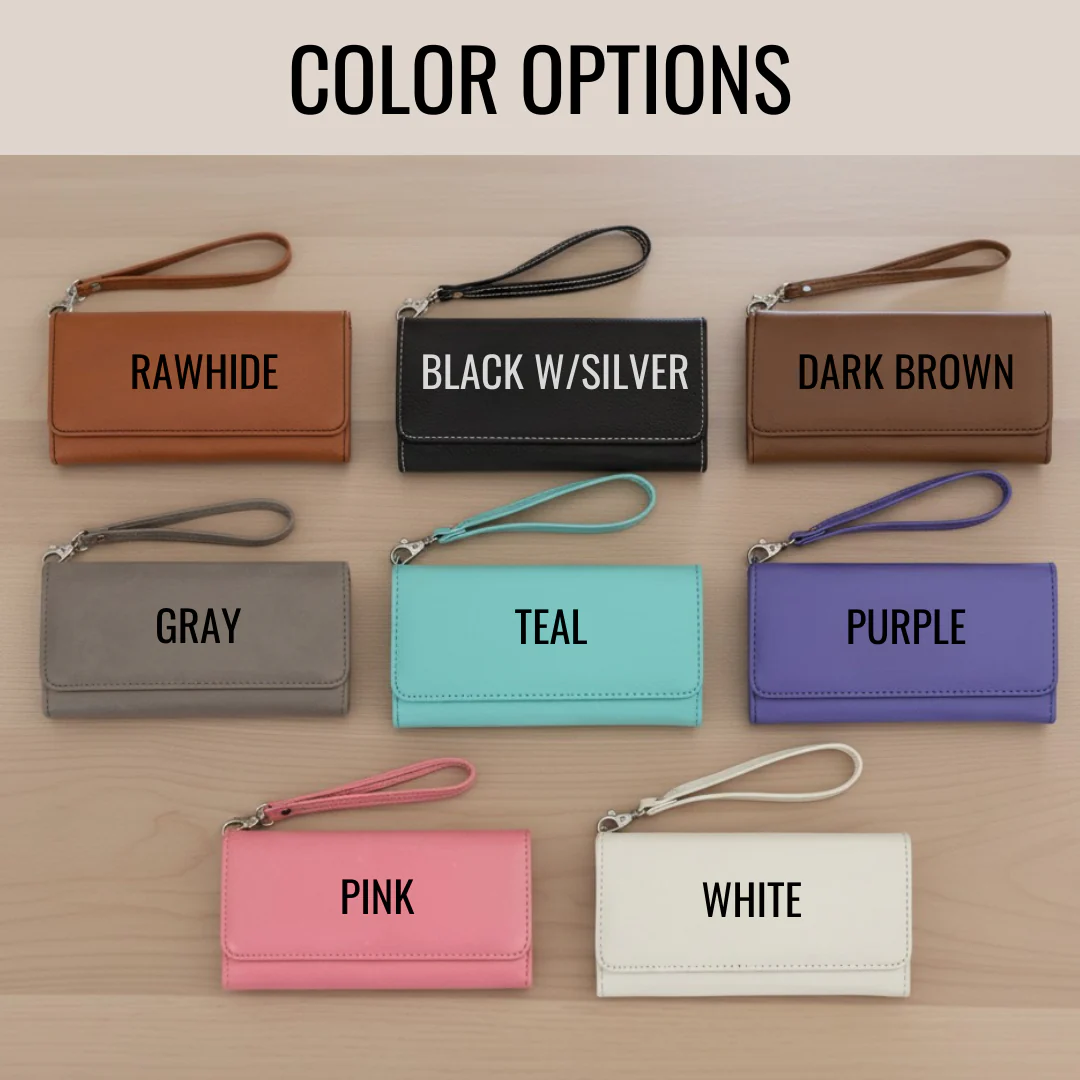 Mom's Personalized Leather Wristlet - Image 4